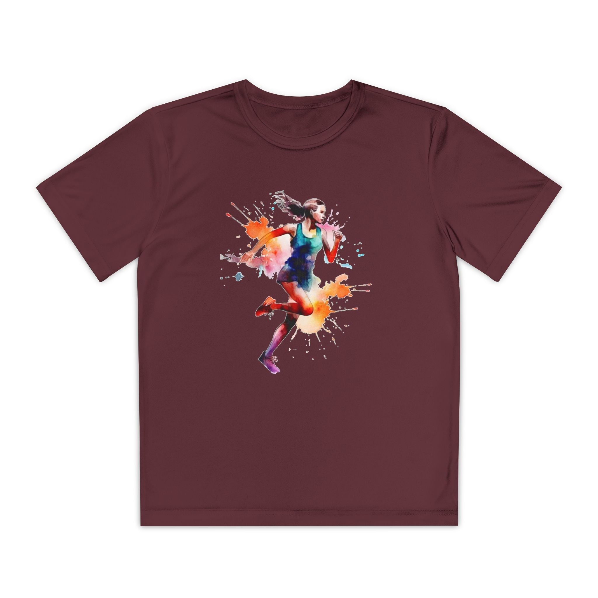 Running Youth T-Shirt Sports Graphic Tee, Cool Athletic Shirt for Kids, Perfect for Sports Events, Team Spirit