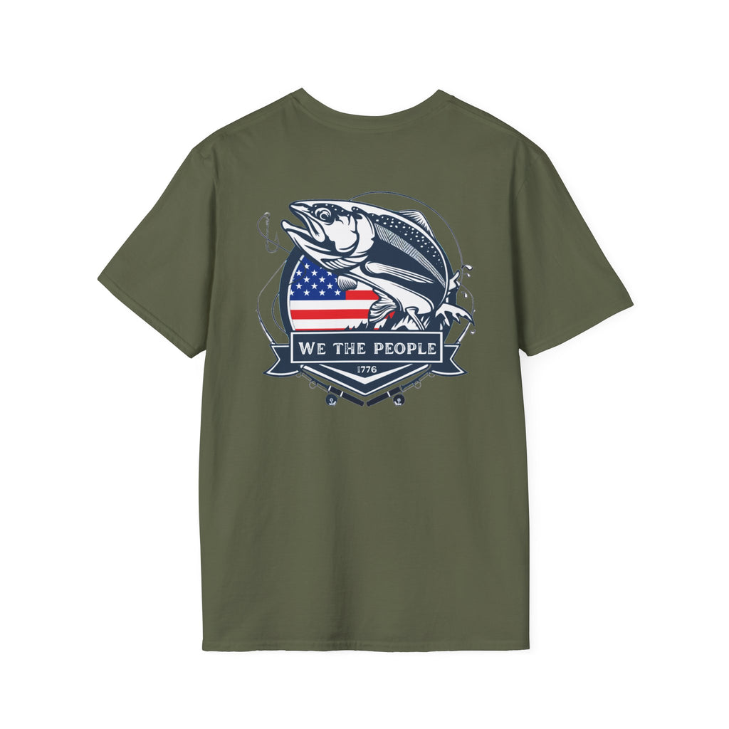 We The People Fishing Patriotic Tshirt, American Flag Tee, USA Independence Day Top, Patriotic Graphic Tee, Unisex Patriotic