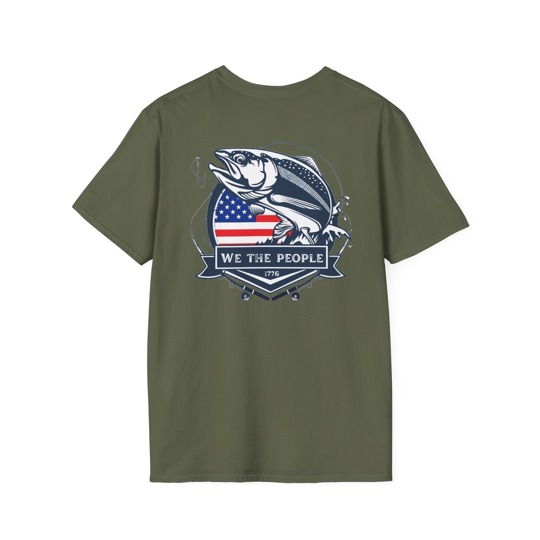 We The People Fishing Patriotic Tshirt, American Flag Tee, USA Independence Day Top, Patriotic Graphic Tee, Unisex Patriotic