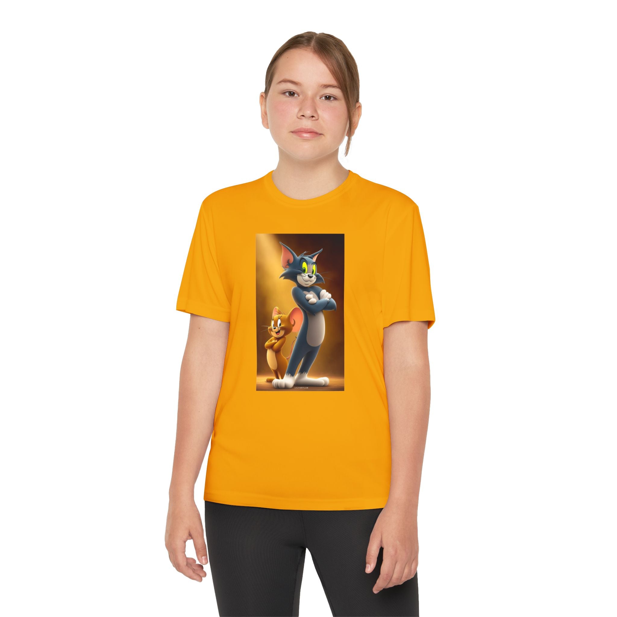 Youth Competitor Tee with Tom And Jerry design, Cartoon Graphic Kid's T-Shirt, Kids Tee, Children's Clothing, Funny Tee for Boys and Girls