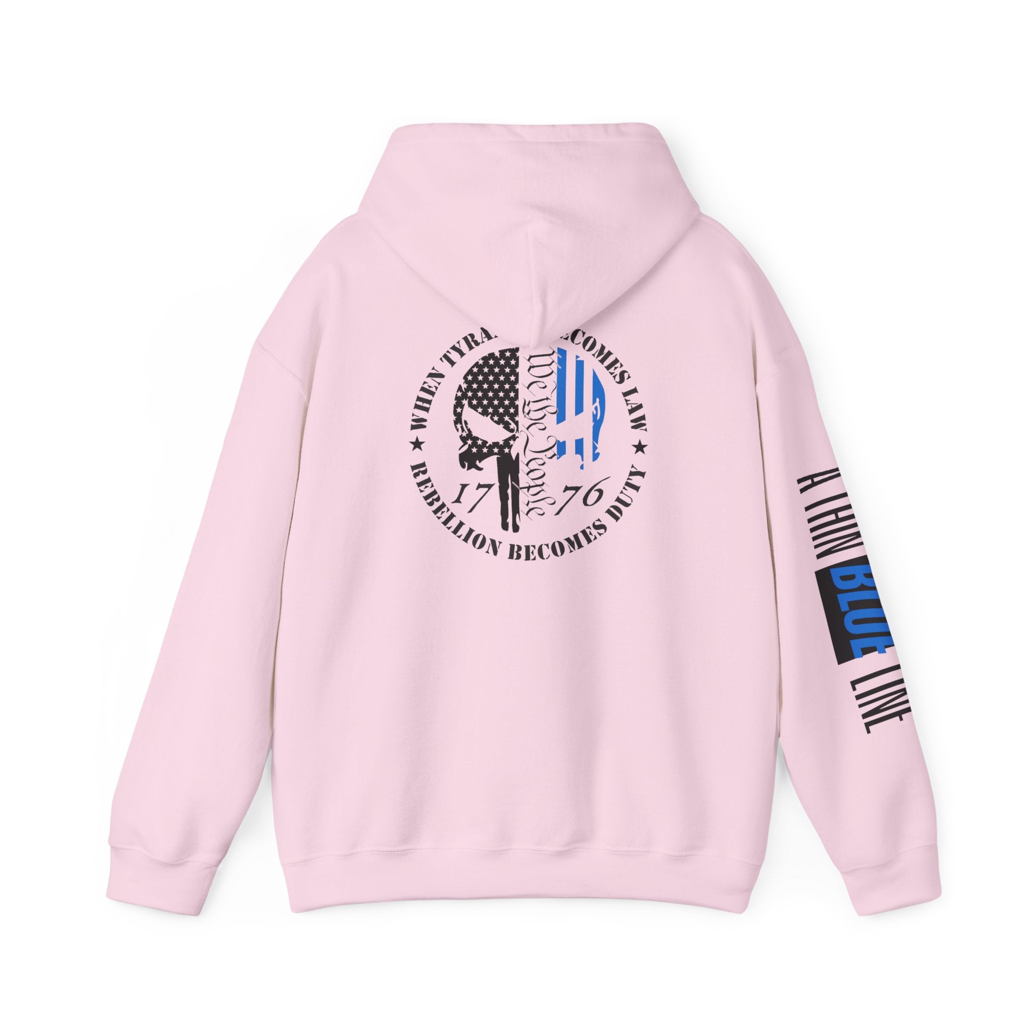 Thin Blue Line Law Enforcement Patriotic Hoodie, Police Support Sweatshirt, Law Enforcement Gift, Patriotic Hooded Pullover, USA Flag