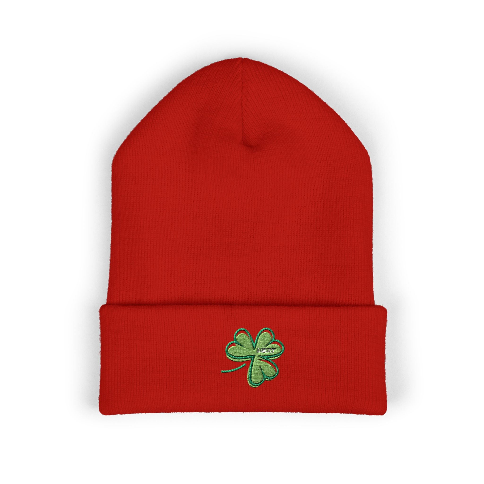 St. Patrick's Day 4-Leaf Clover Embroidered Beanie