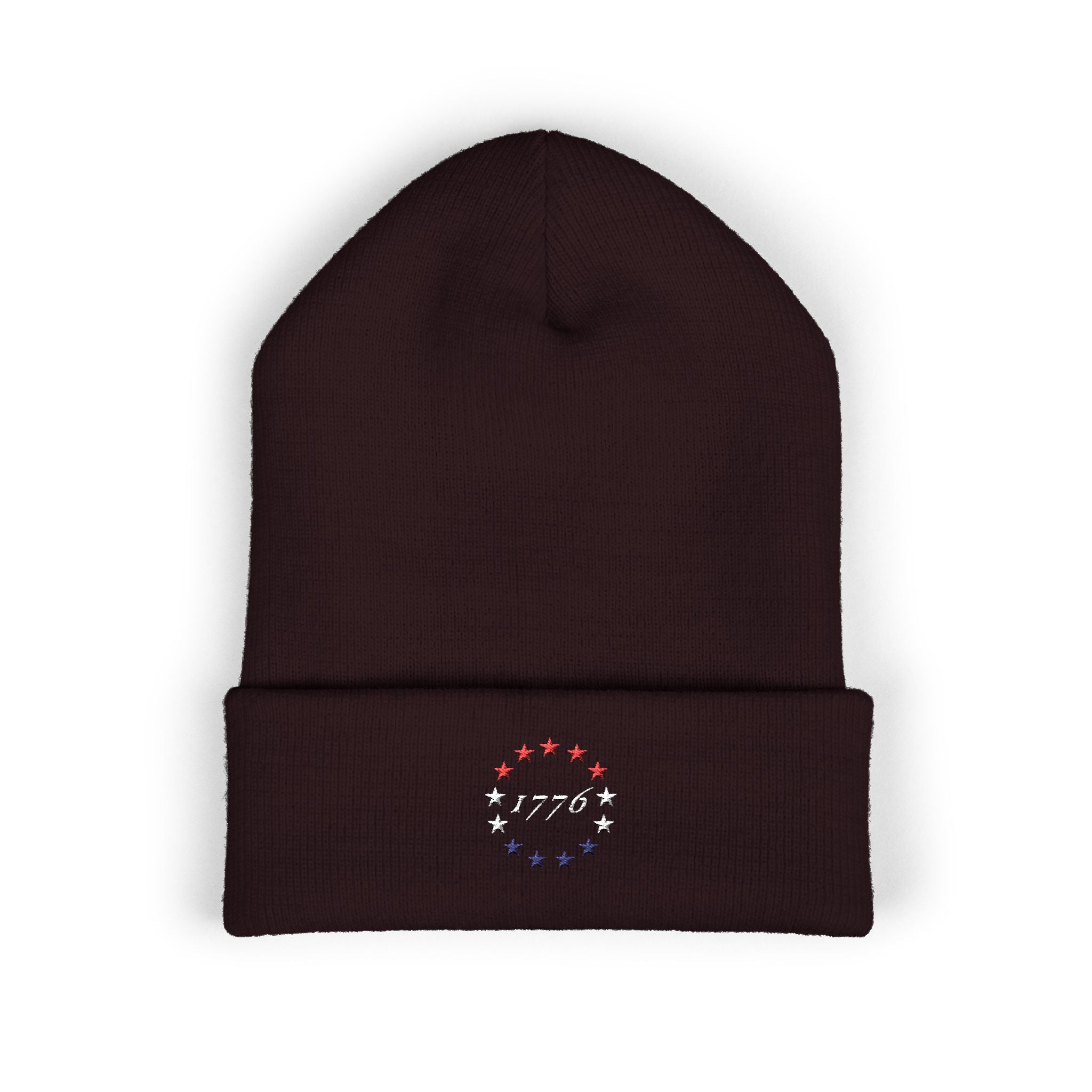 Patriotic Beanie, Independence Day Hat, American Flag Cap, Red White Blue Knit Hat, Embroidered Winter Beanie