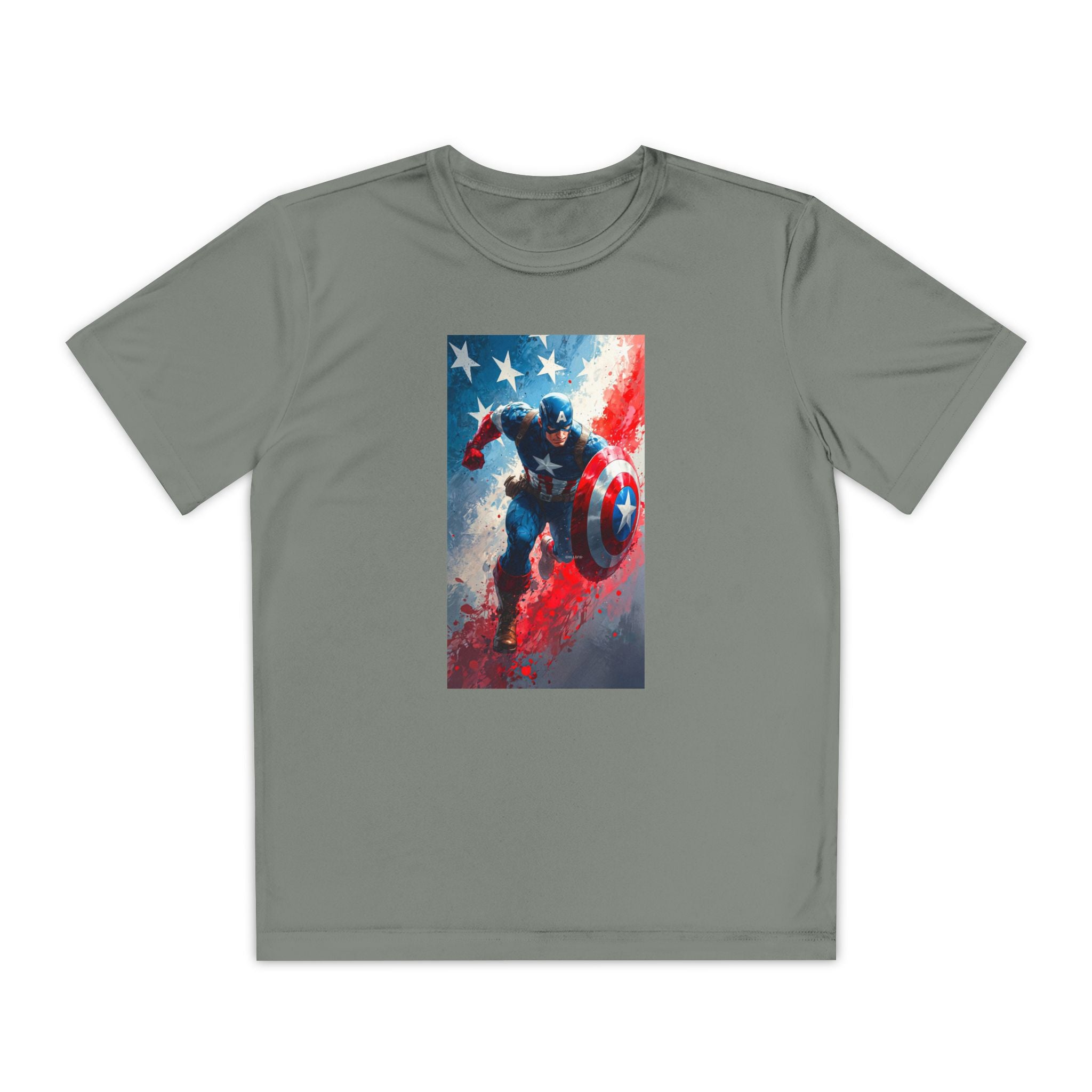 Captain America Superhero Marvel Patriotic, Kids Graphic T-Shirt, Boys Hero Top, Girls Comic Book Clothing, Birthday