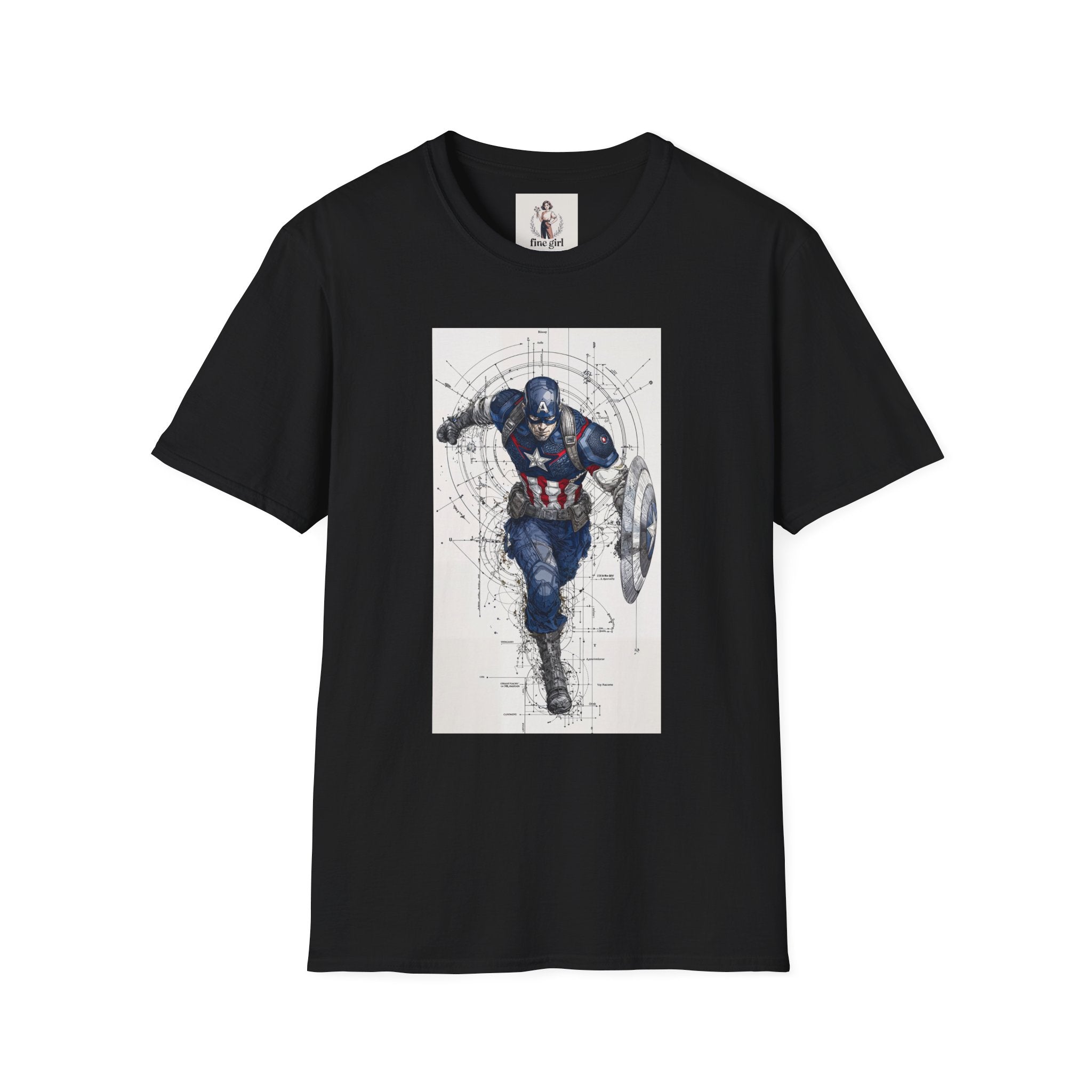 Captain America Superhero Marvel Unisex Softstyle T-Shirt, Comic Book Tee, Geeky Clothing, Cosplay Costume Top