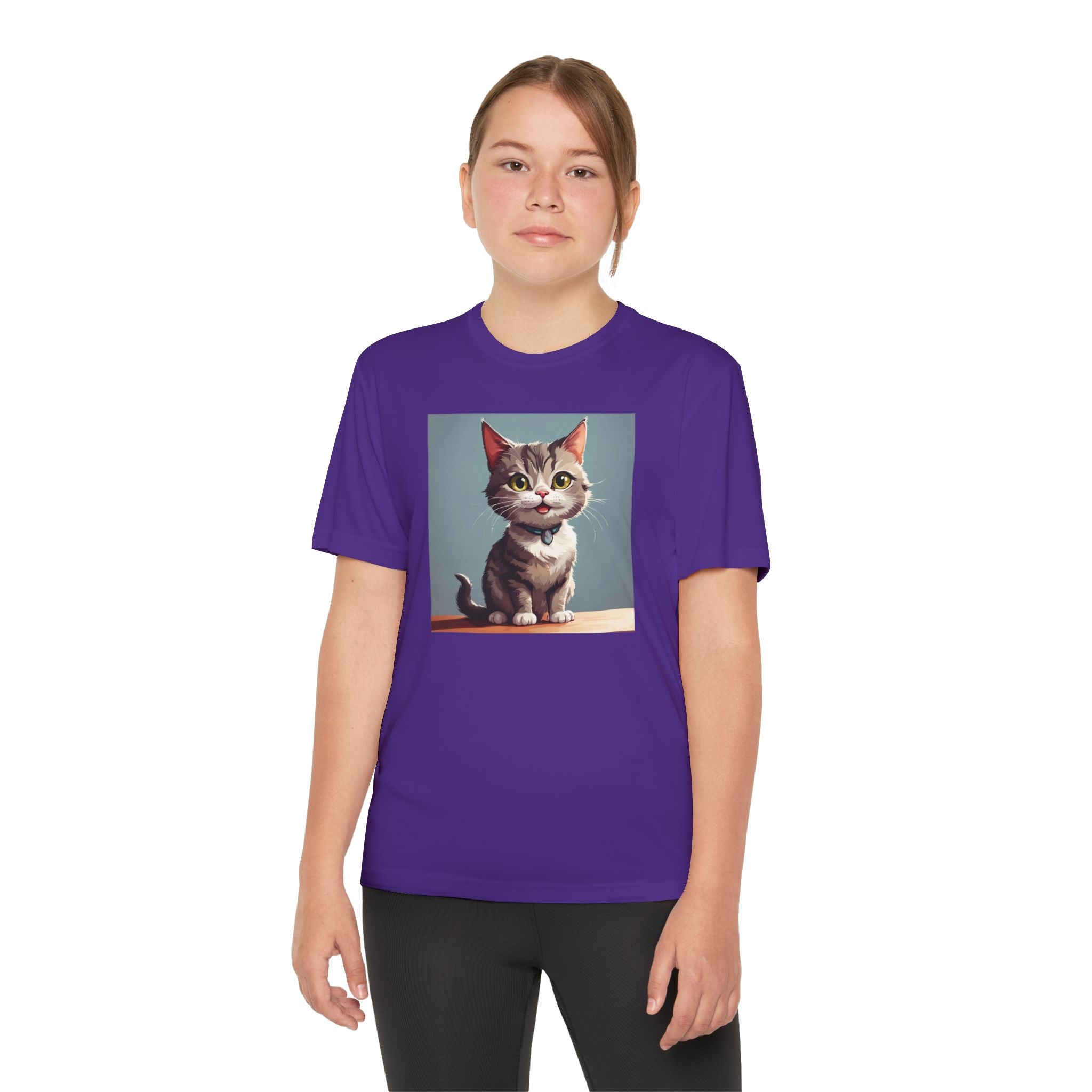 Youth Tee, Cute Kitten Graphic Shirt for Kids, Cat Lover Gift, Animal Theme Top, Children's Clothing, Feline Print Apparel