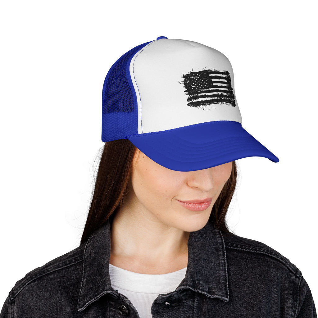 Patriotic Trucker Cap with American Flag Design, USA Hat, Summer Fashion, Outdoors Gear, Gift for Veterans, BBQ, 4th of July