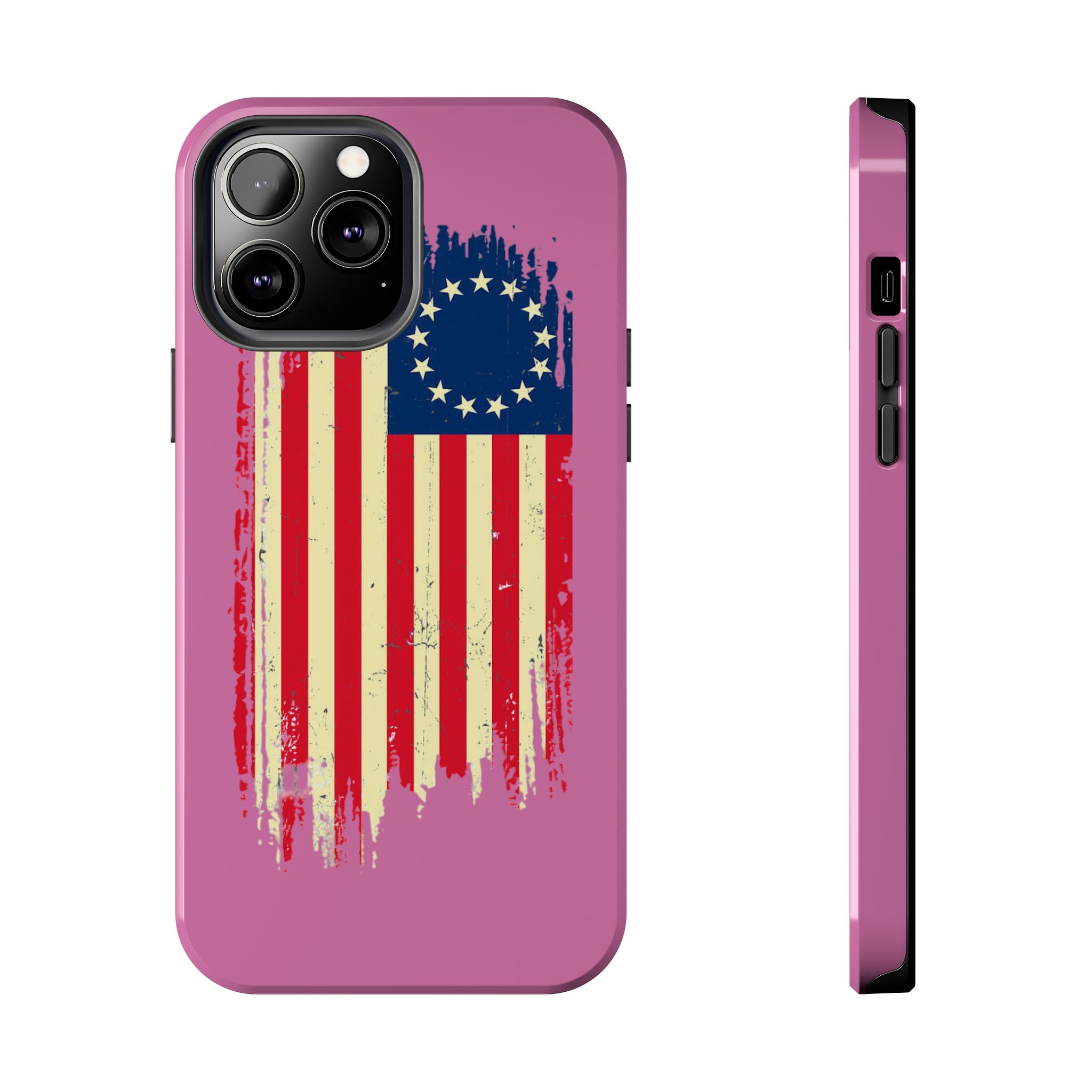 Patriotic Phone Cases with Vintage Flag Design, Tough Case for Independence Day, Memorial Day, 4th of July, Gift for Veterans, USA Pride