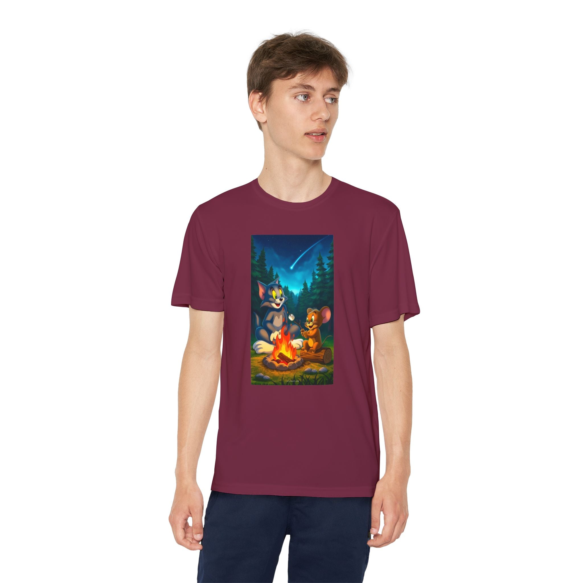 Youth Competitor Tee with Tom And Jerry design, Cartoon Graphic Kid's T-Shirt, Kids Tee, Children's Clothing, Funny Tee for Boys and Girls