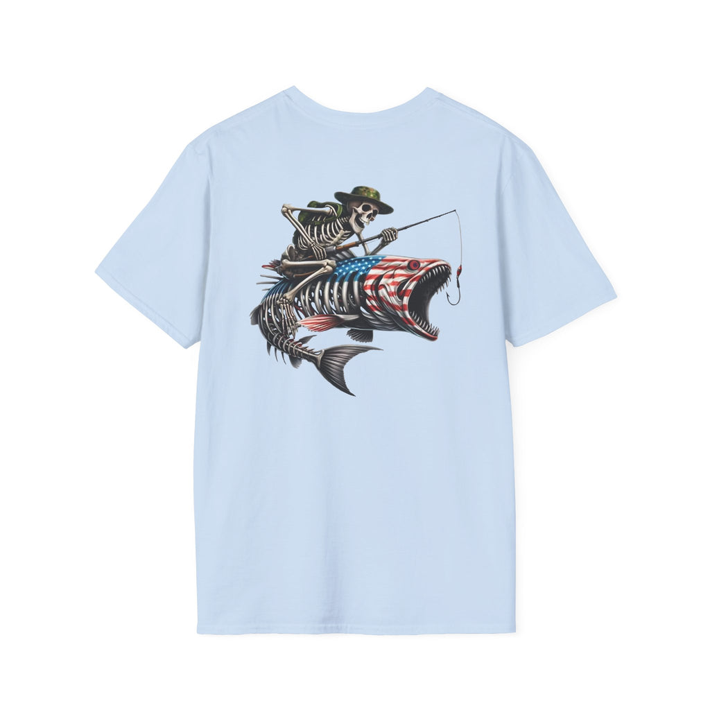 Patriotic Fishing Tshirt, American Flag Tee, 4th of July Shirt, USA Independence Day Top, Patriotic Graphic Tee, Unisex Patriotic