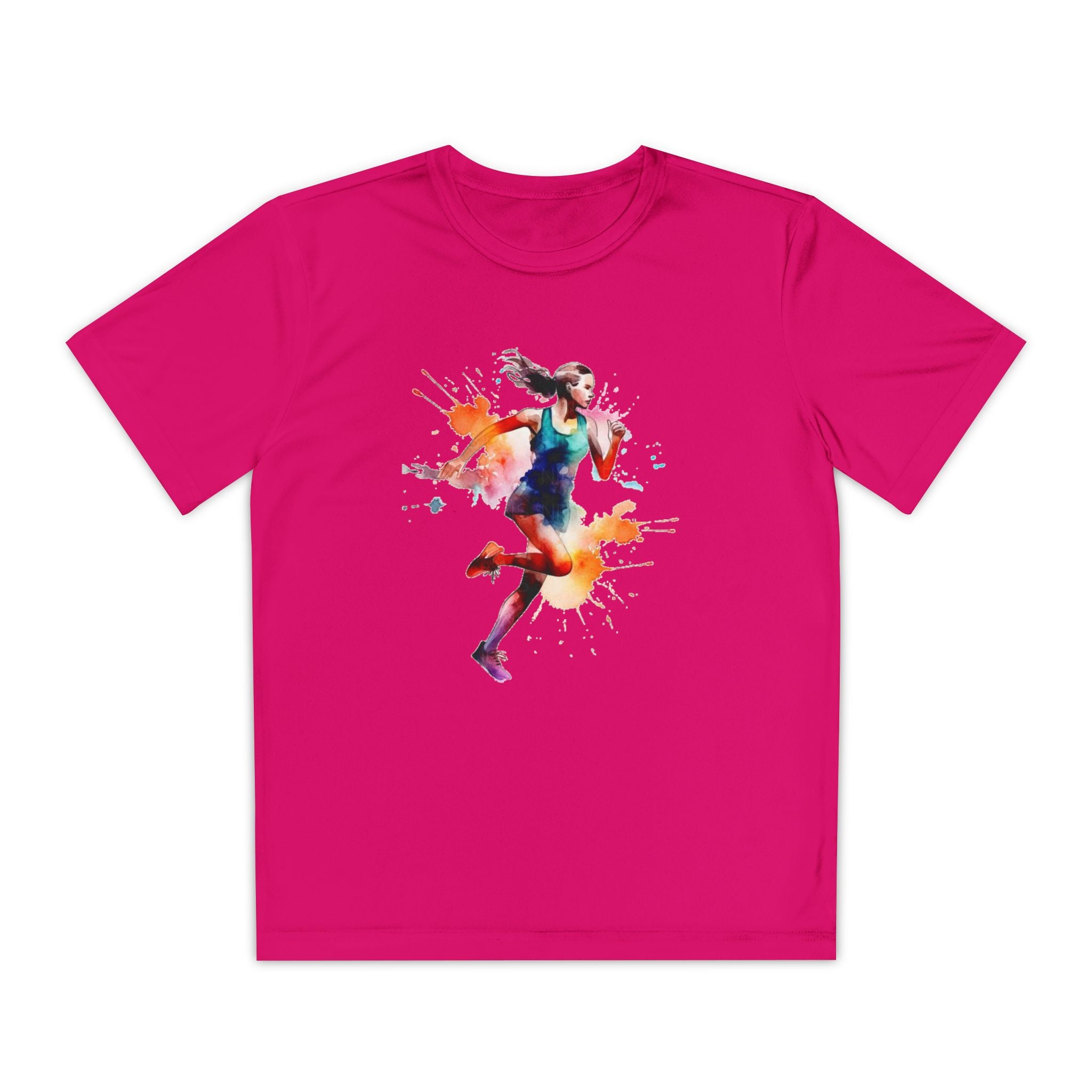 Running Youth T-Shirt Sports Graphic Tee, Cool Athletic Shirt for Kids, Perfect for Sports Events, Team Spirit
