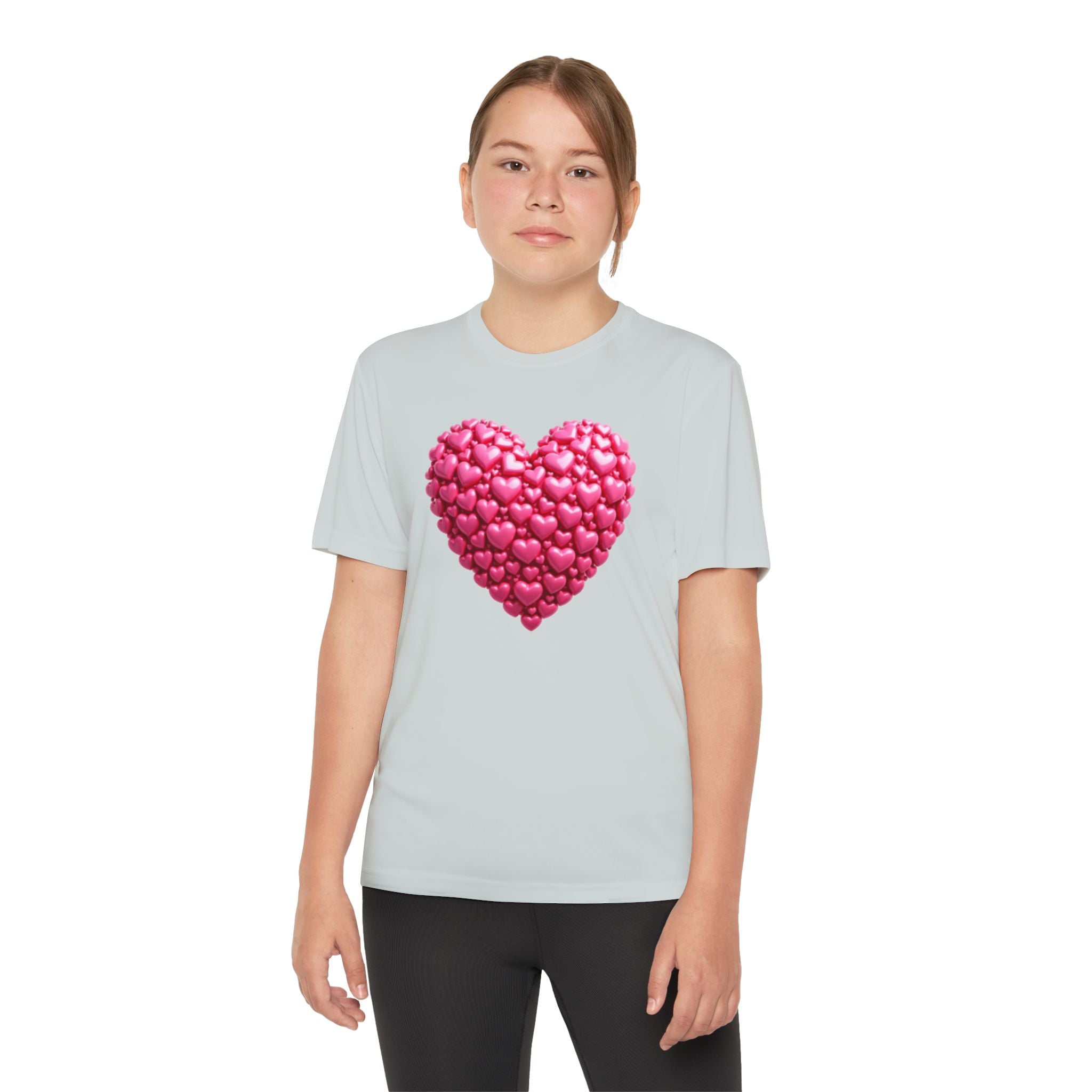 Heart Youth T-Shirt Sports Graphic Tee, Cool Athletic Shirt for Kids, Perfect for Sports Events, Team Spirit