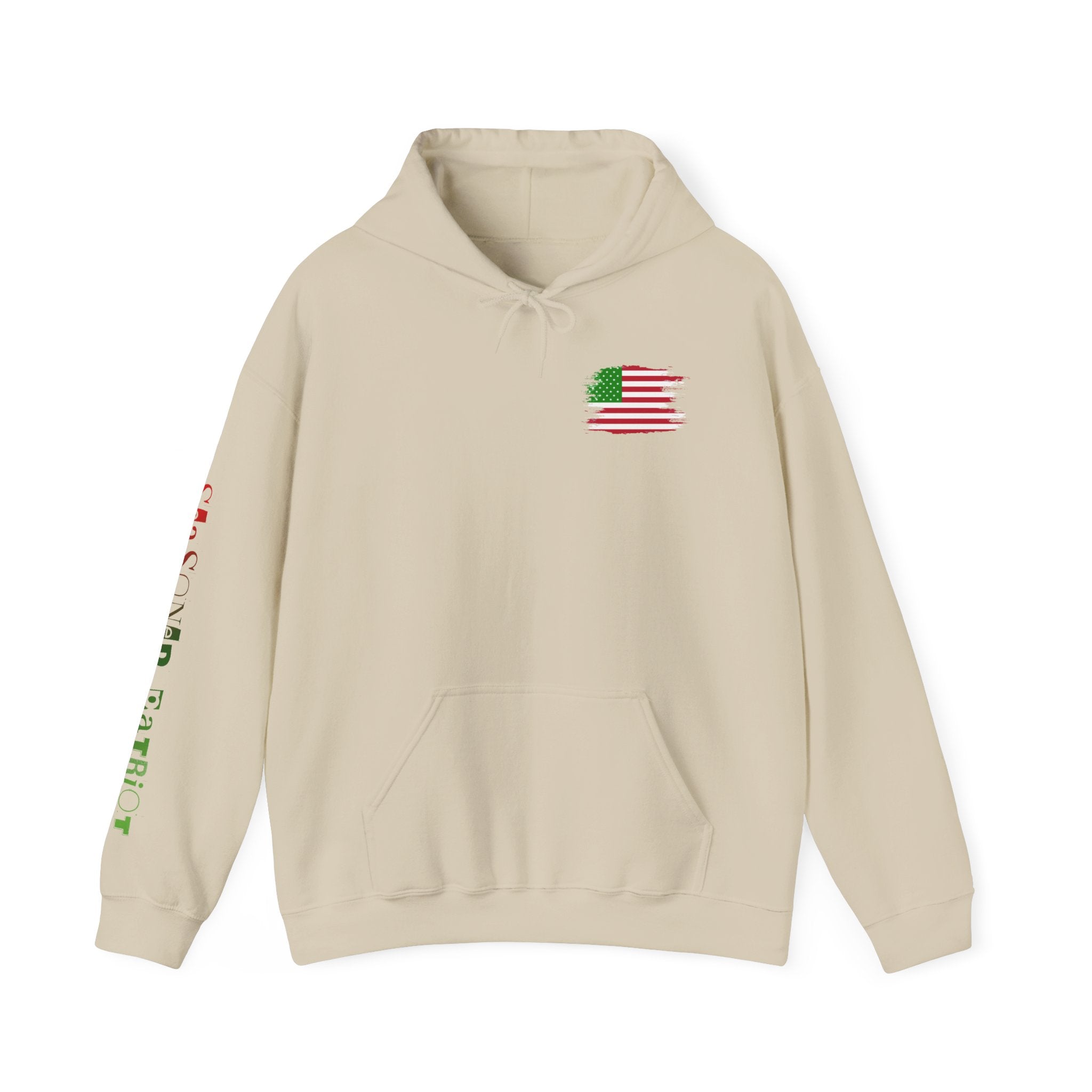 Christmas Santa Claus Patriotic USA Hoodie, Sweatshirt, Unisex Hooded Pullover, Holiday Outerwear, Festive Winter Apparel