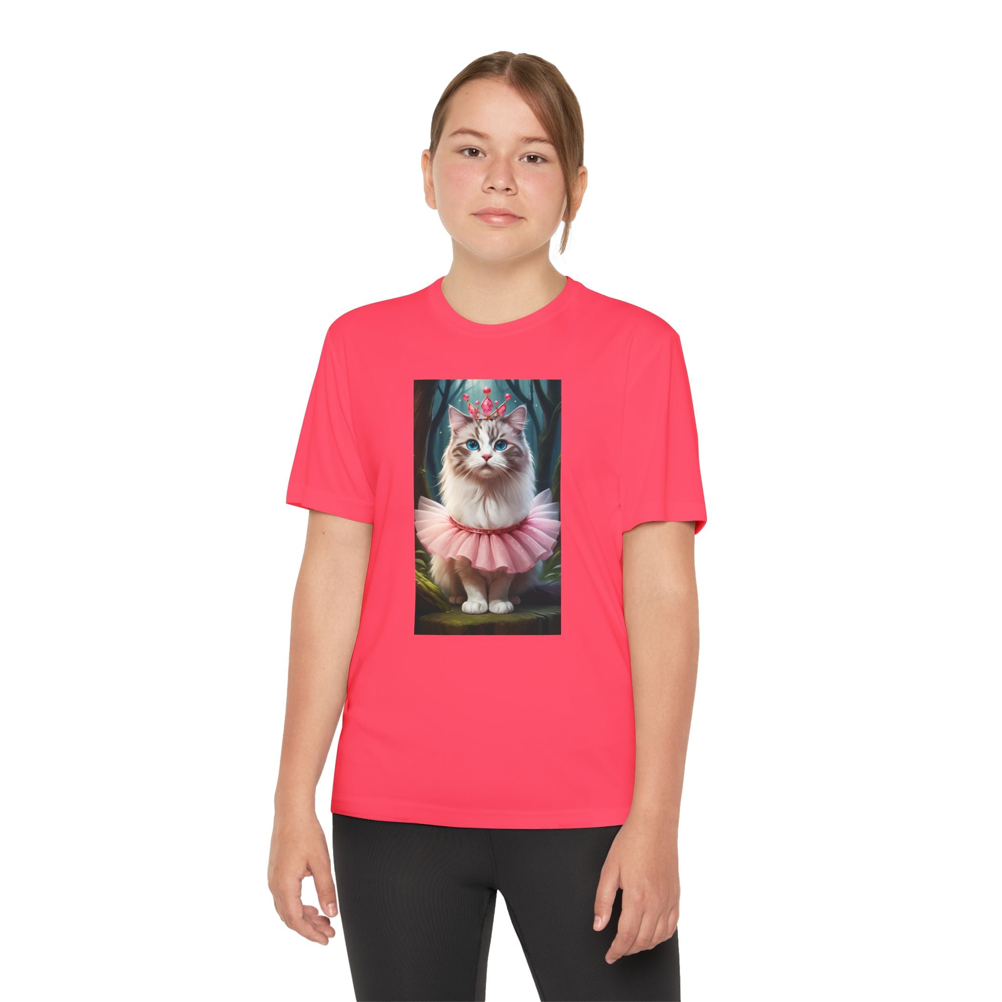 Graphic Tee, Cute Cartoon Kitten, Kids Animal Lover Shirt, Kitty Princess Design, Youth Tee for Girls and Boys, Funny Cat Shirt, Gift for