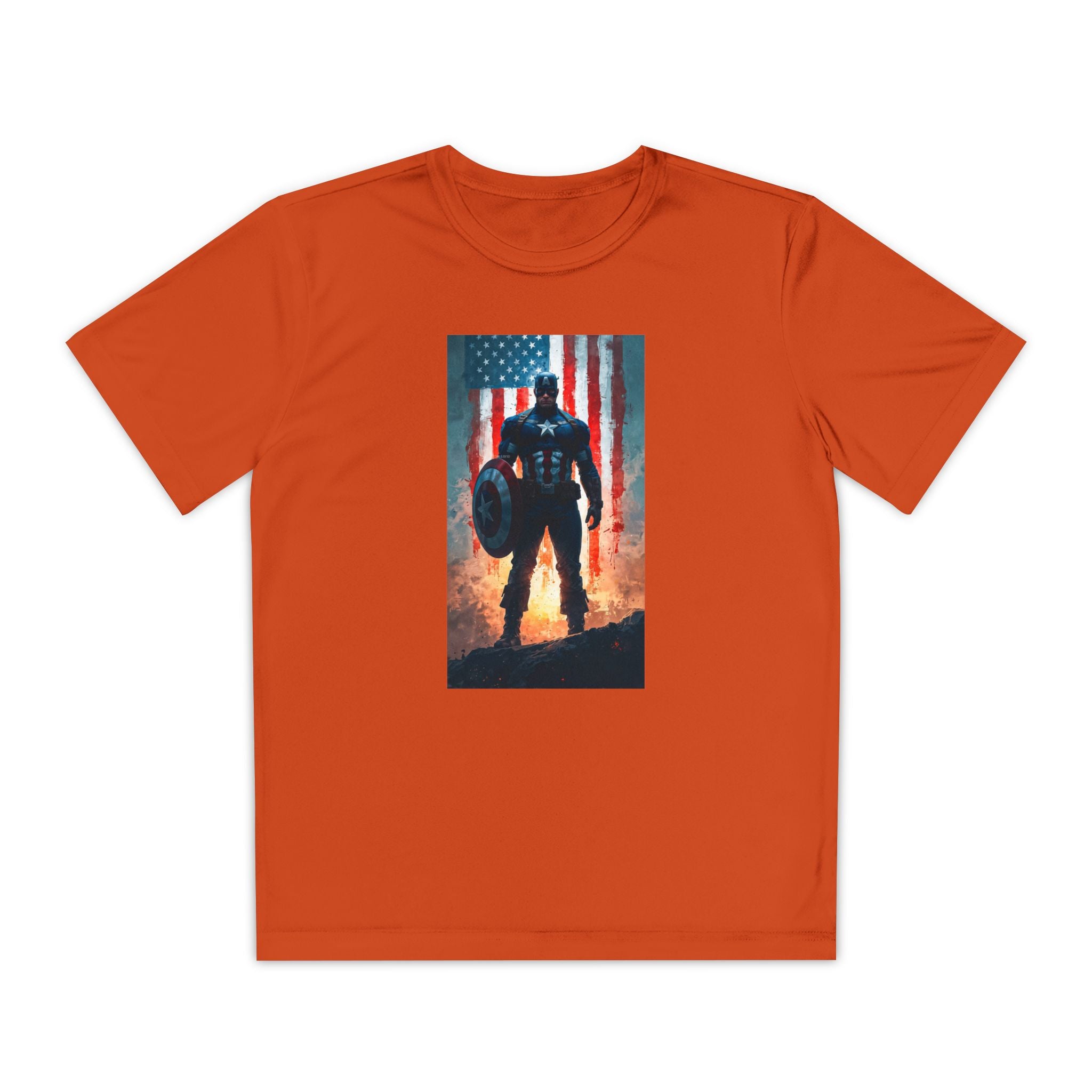 Captain America Superhero Marvel Patriotic, Kids Graphic T-Shirt, Boys Hero Top, Girls Comic Book Clothing, Birthday
