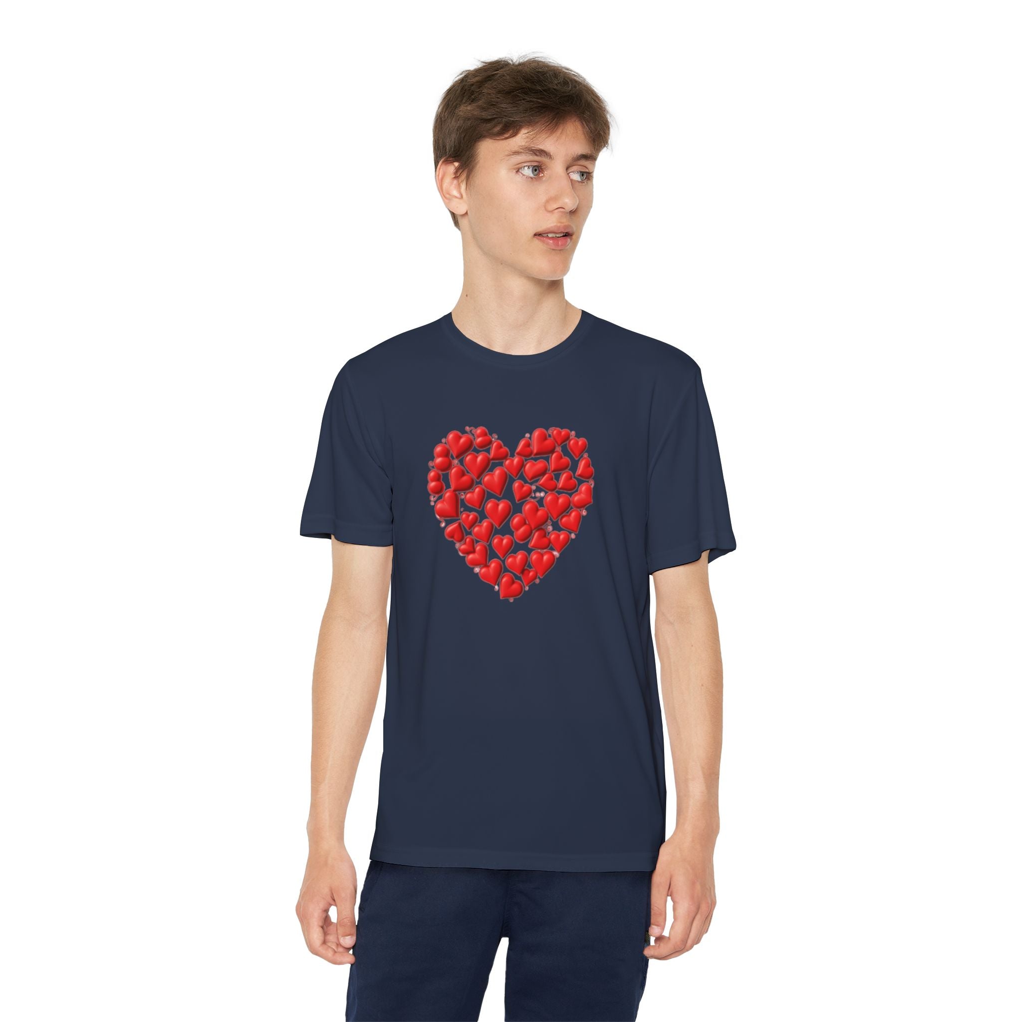 Heart Youth T-Shirt Sports Graphic Tee, Cool Athletic Shirt for Kids, Perfect for Sports Events, Team Spirit