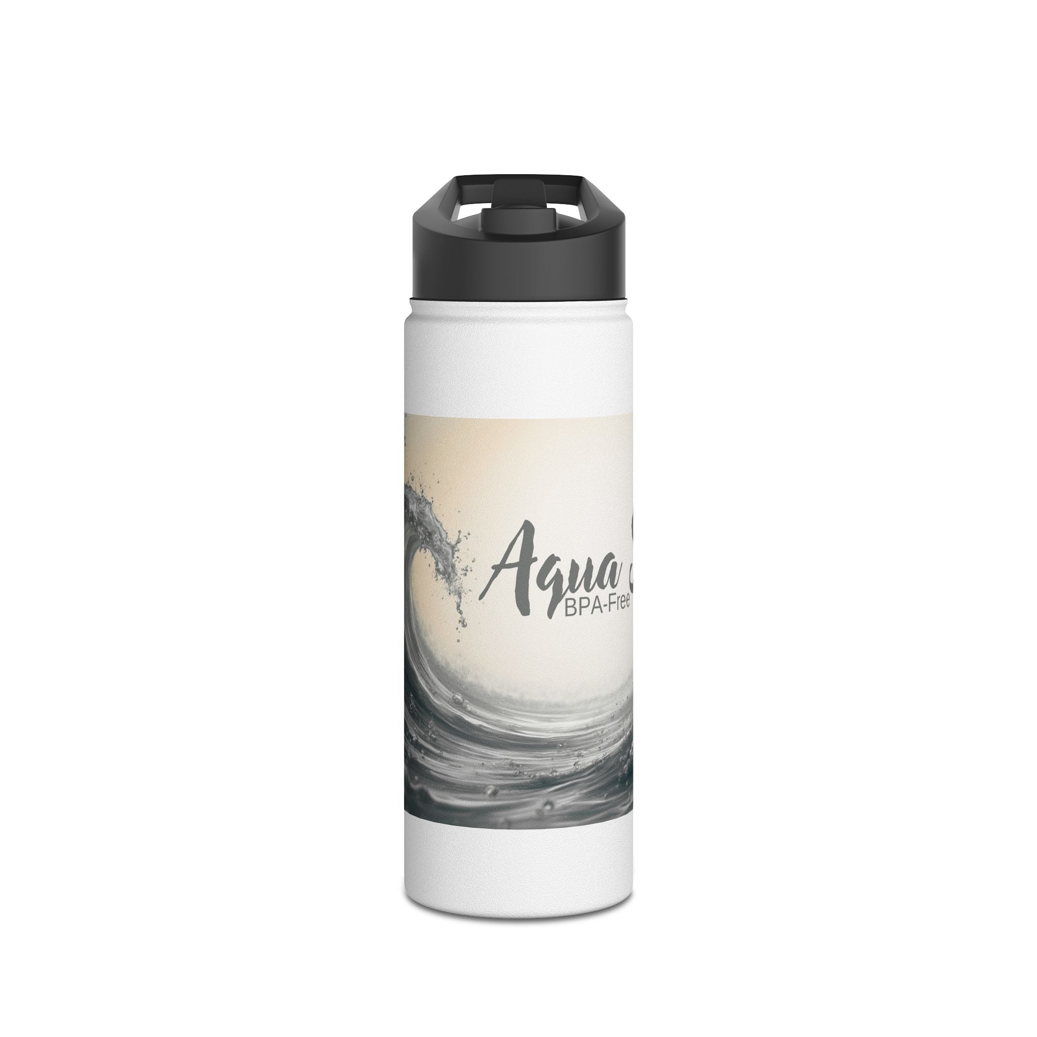Aqua Wave Stainless Steel Water Bottle, Hydration Gift, Outdoor Adventure, Beach Vibes, Eco-Friendly, Travel Companion