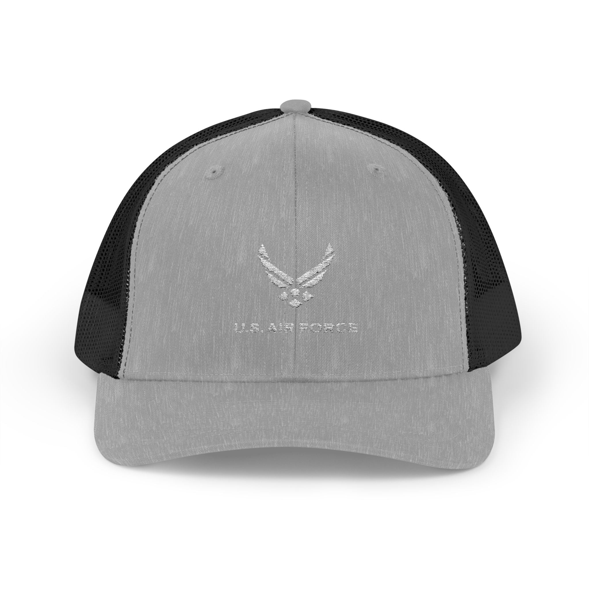 US Air Force Snapback Trucker Cap with Thin Red Line Design, Ideal for First Responders, Supportive Gifts, Memorials, Everyday Wear