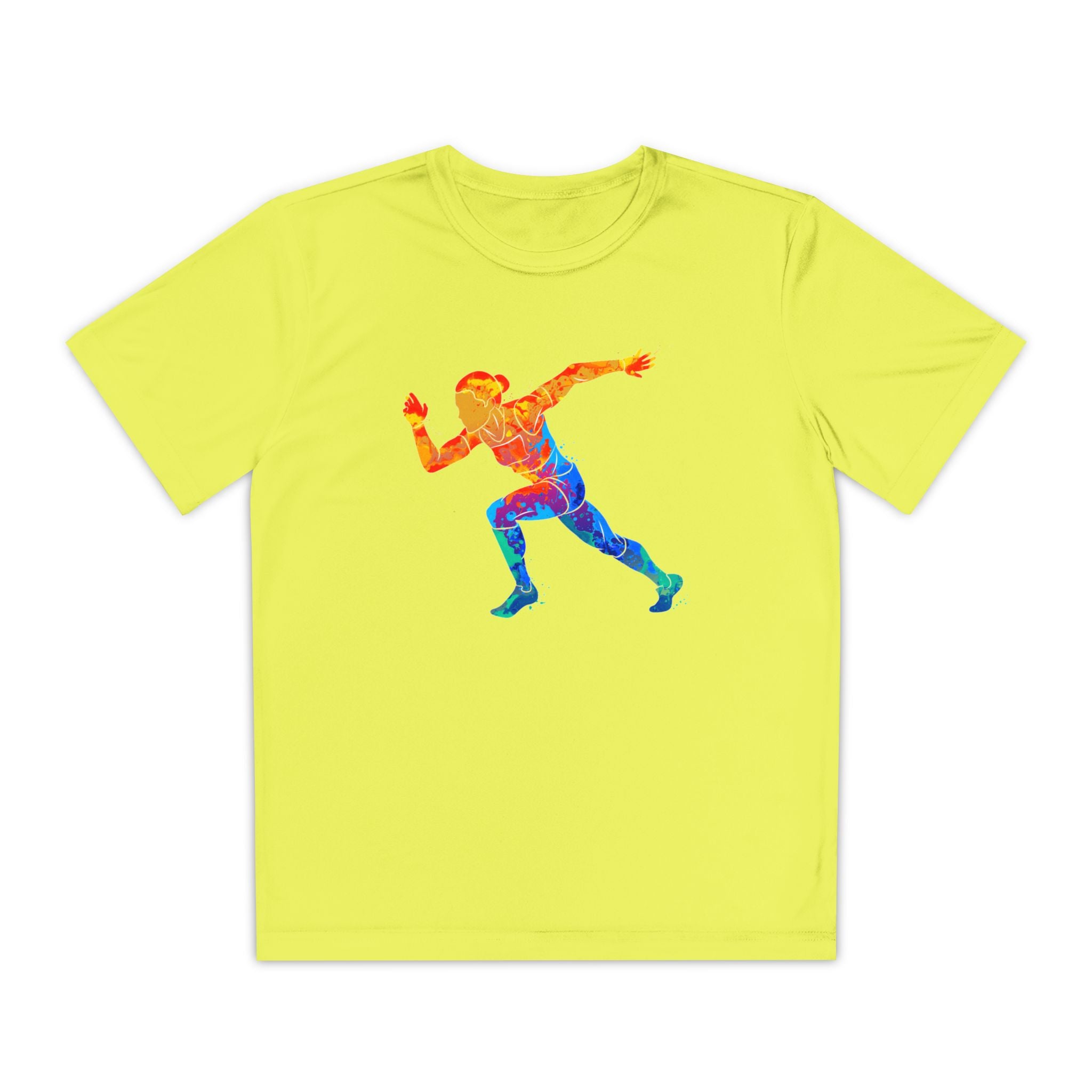 Running Youth T-Shirt Sports Graphic Tee, Cool Athletic Shirt for Kids, Perfect for Sports Events, Team Spirit