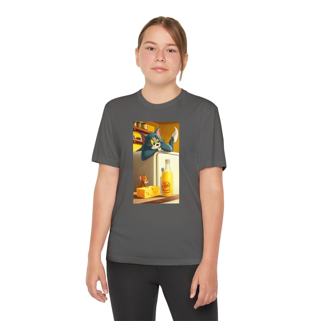 Youth Competitor Tee with Tom And Jerry design, Cartoon Graphic Kid's T-Shirt, Kids Tee, Children's Clothing, Funny Tee for Boys and Girls