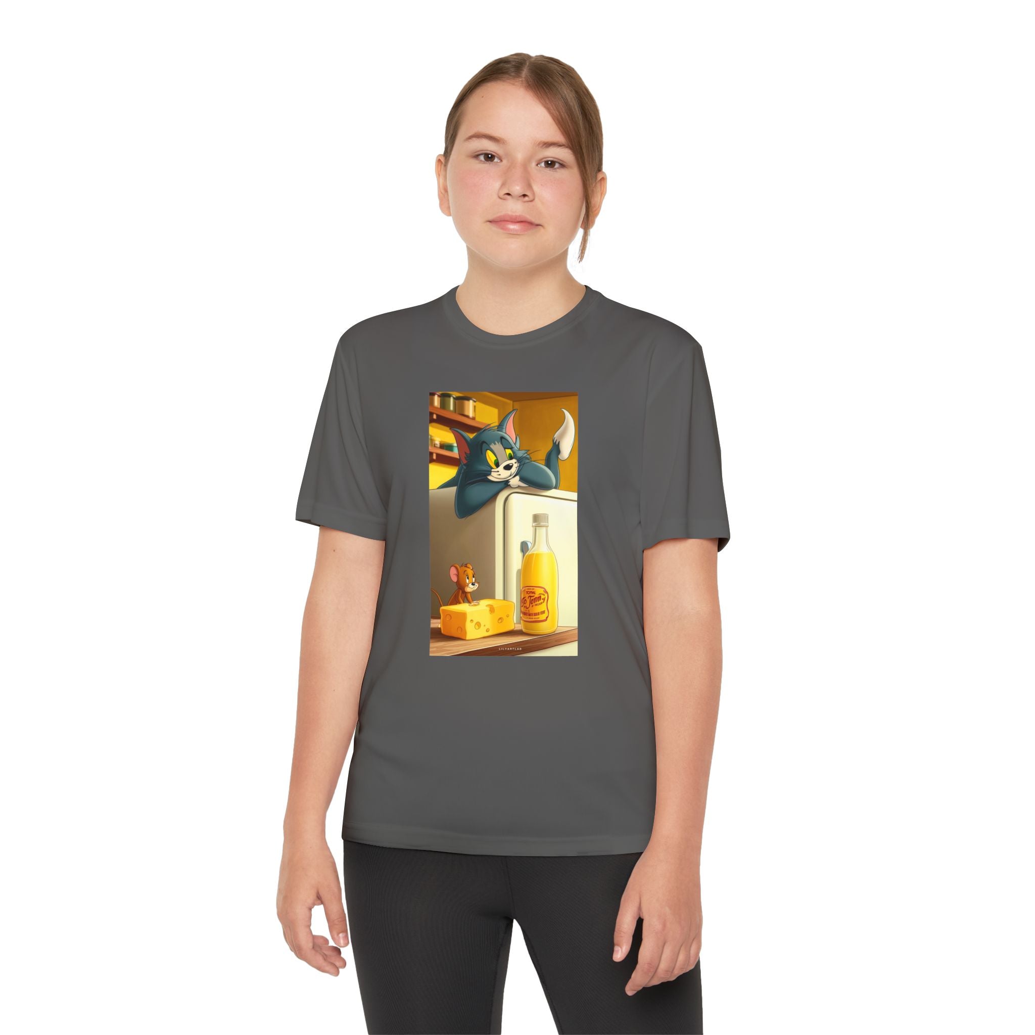Youth Competitor Tee with Tom And Jerry design, Cartoon Graphic Kid's T-Shirt, Kids Tee, Children's Clothing, Funny Tee for Boys and Girls