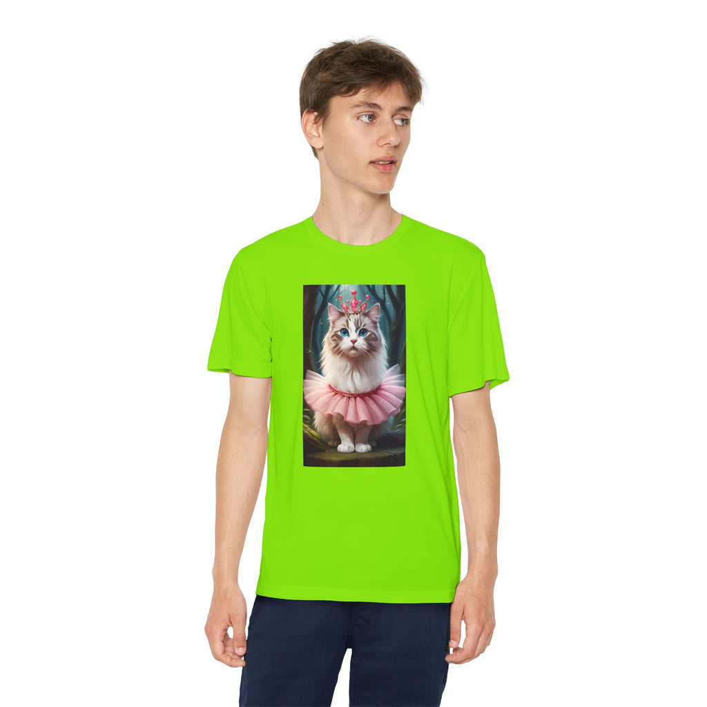 Graphic Tee, Cute Cartoon Kitten, Kids Animal Lover Shirt, Kitty Princess Design, Youth Tee for Girls and Boys, Funny Cat Shirt, Gift for