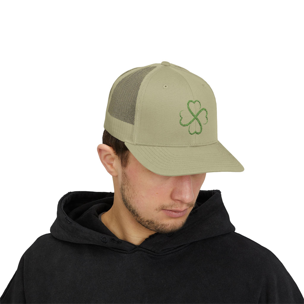 St. Patrick's Day Lucky 4-Leaf Clover Snapback Trucker Cap