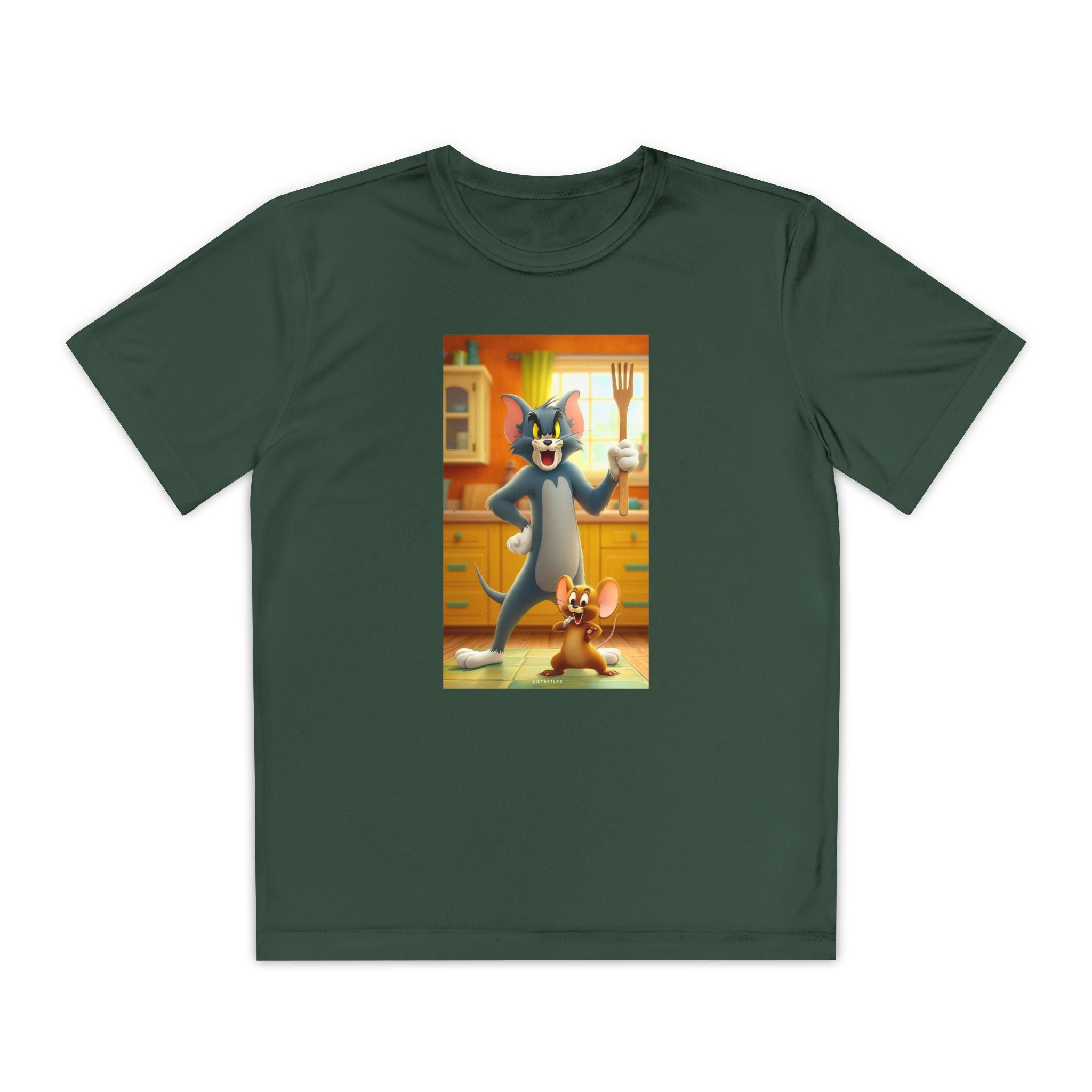 Youth Competitor Tee with Tom And Jerry design, Cartoon Graphic Kid's T-Shirt, Kids Tee, Children's Clothing, Funny Tee for Boys and Girls