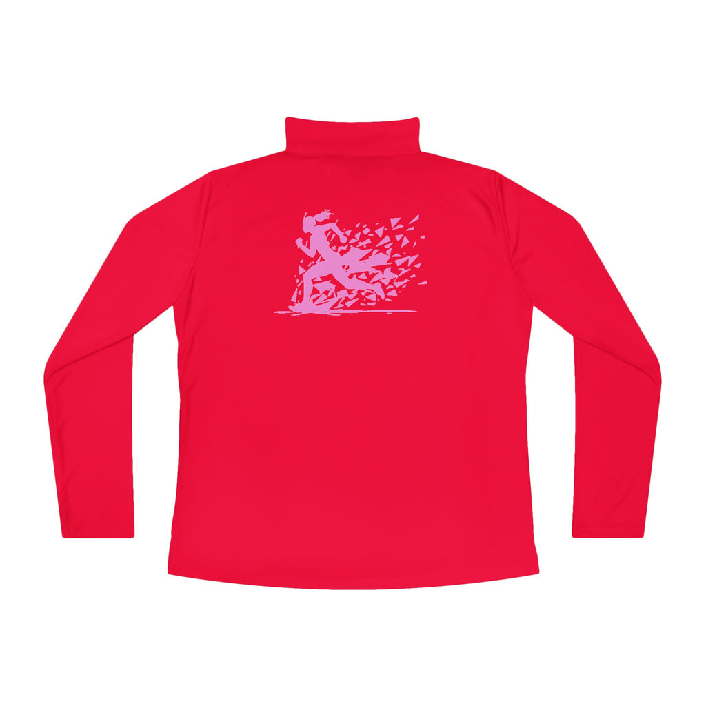 Ladies Quarter-Zip Pullover with Motivational Running Design, Athletic Apparel, Activewear, Sportswear, Fitness Gift, Running Top