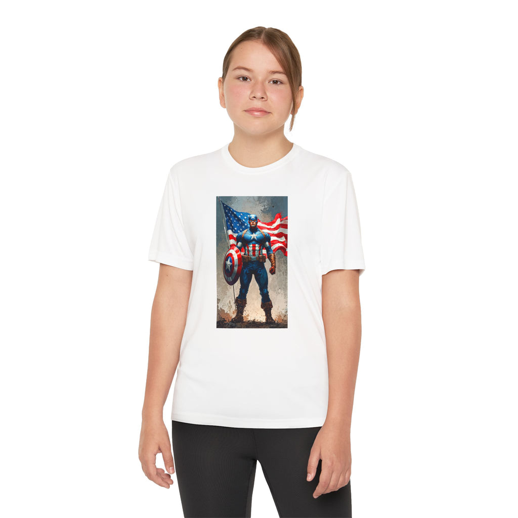 Captain America Superhero Marvel Patriotic, Kids Graphic T-Shirt, Boys Hero Top, Girls Comic Book Clothing, Birthday