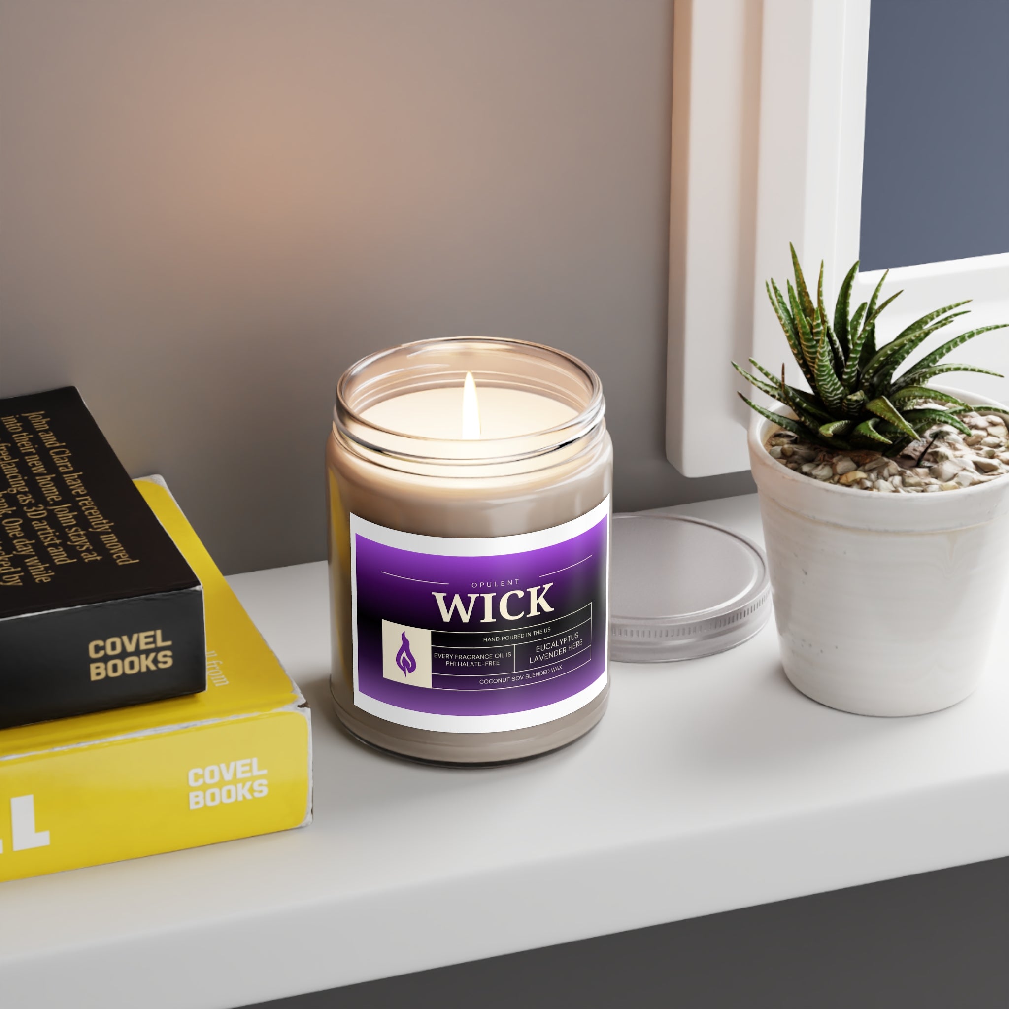 Soy Candles, OPULENT Wick, Hand-poured in the US, White Lid, 9oz, Aromatherapy, Relaxation, Home Decor, Gift, Scented Candles