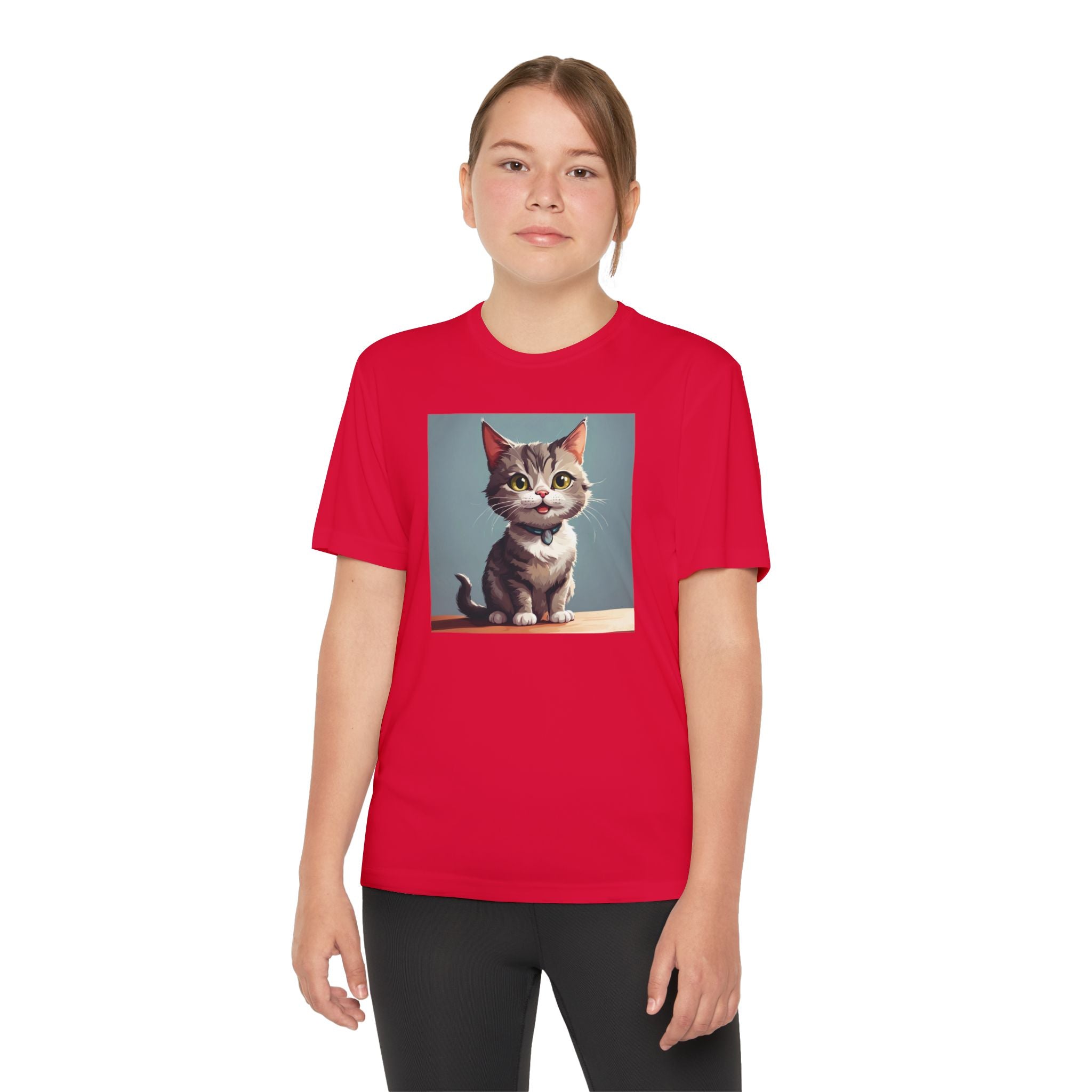 Youth Tee, Cute Kitten Graphic Shirt for Kids, Cat Lover Gift, Animal Theme Top, Children's Clothing, Feline Print Apparel