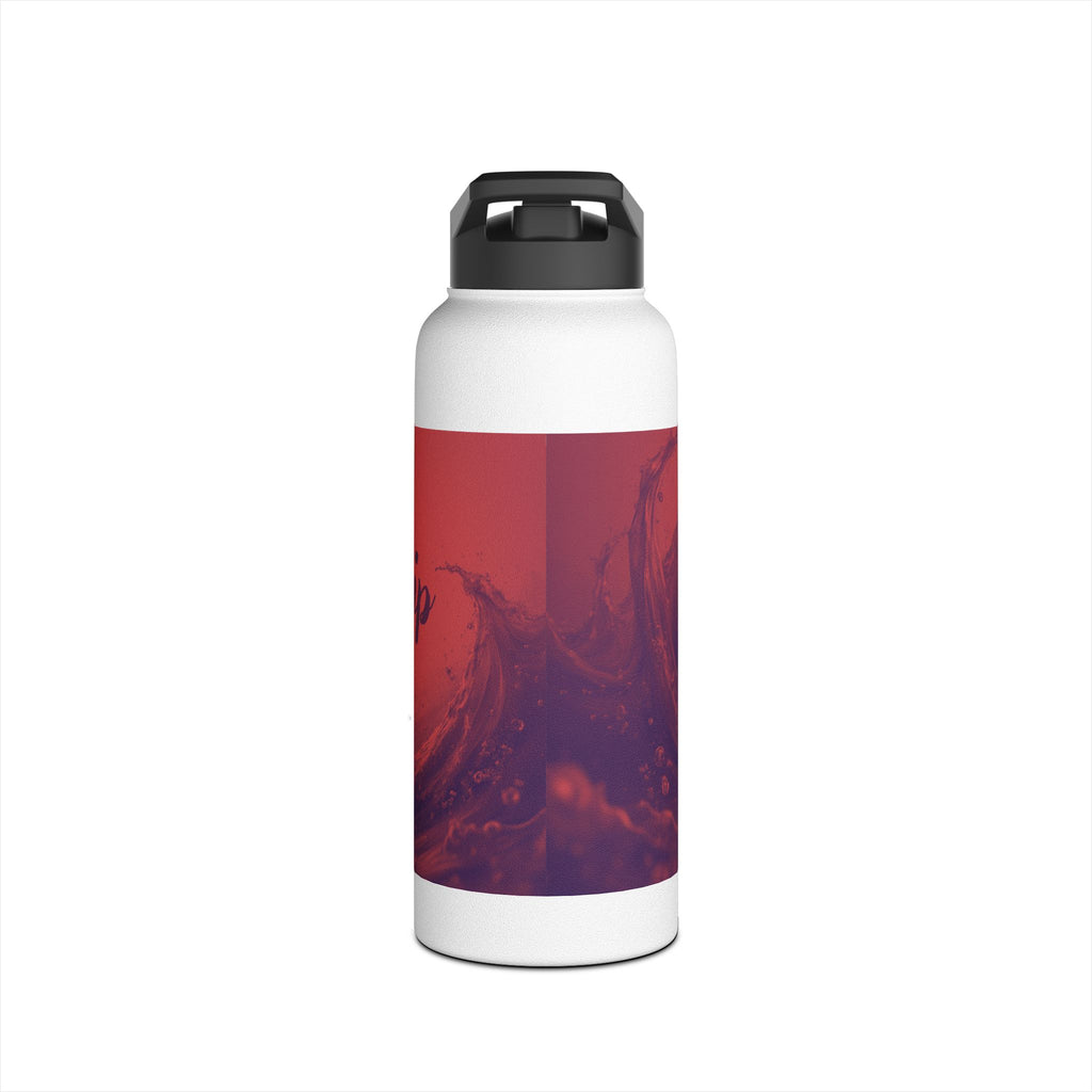 Aqua Wave Stainless Steel Water Bottle, Hydration Gift, Outdoor Adventure, Beach Vibes, Eco-Friendly, Travel Companion