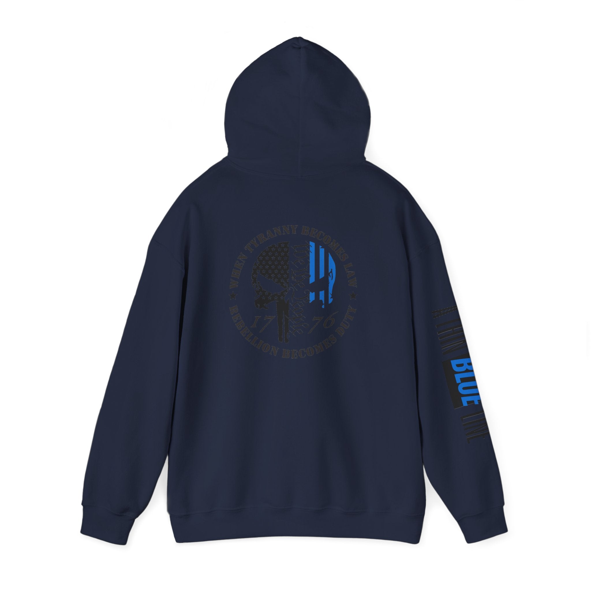 Thin Blue Line Law Enforcement Patriotic Hoodie, Police Support Sweatshirt, Law Enforcement Gift, Patriotic Hooded Pullover, USA Flag