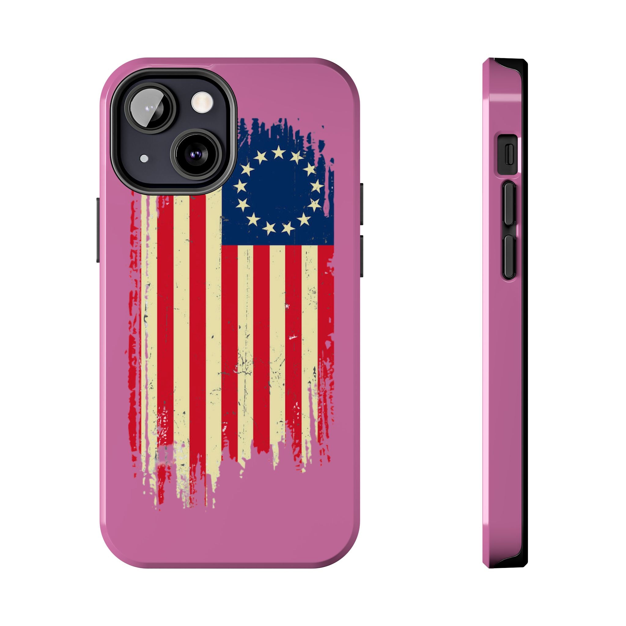Patriotic Phone Cases with Vintage Flag Design, Tough Case for Independence Day, Memorial Day, 4th of July, Gift for Veterans, USA Pride