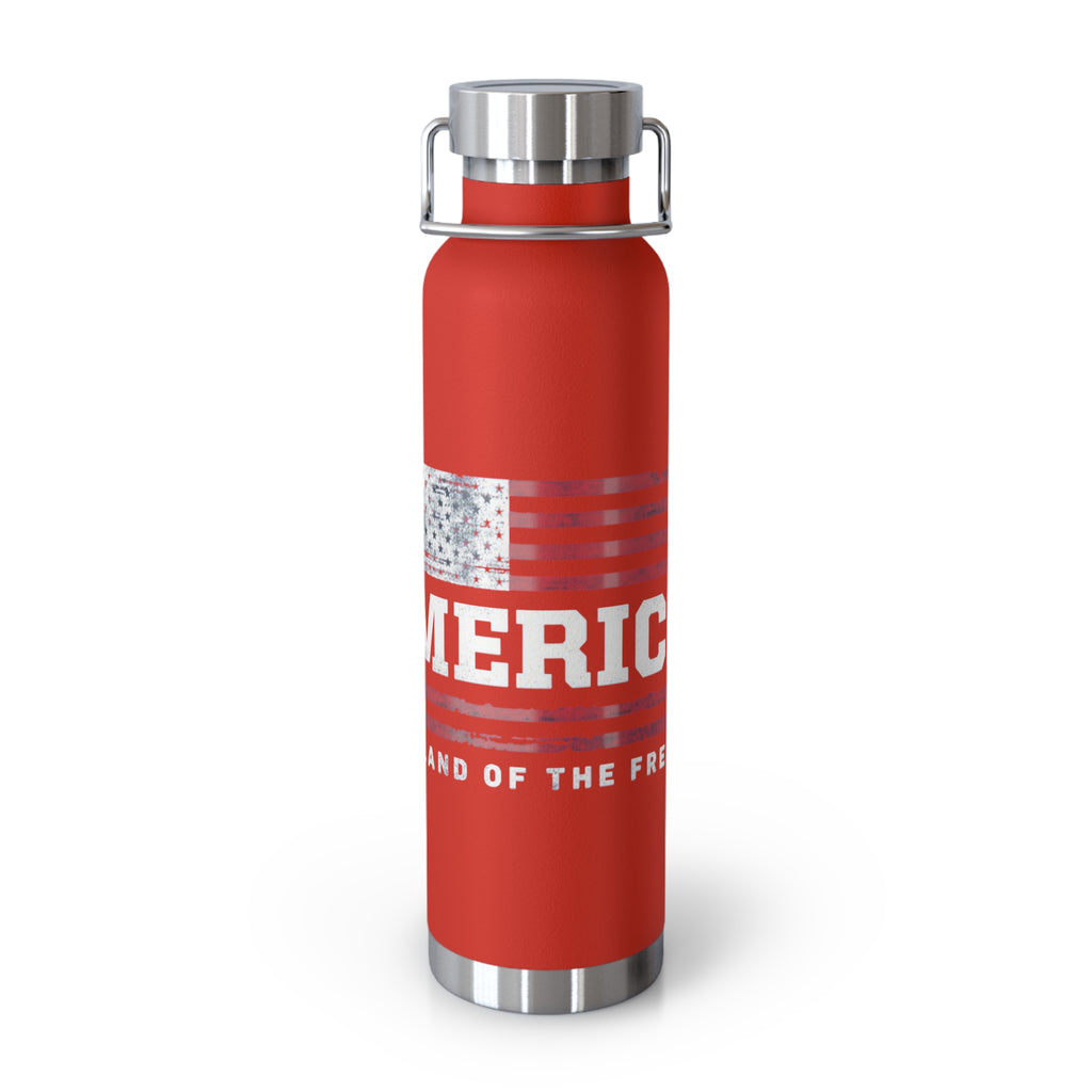 Merica Flag Patriotic Copper Insulated Water Bottle
