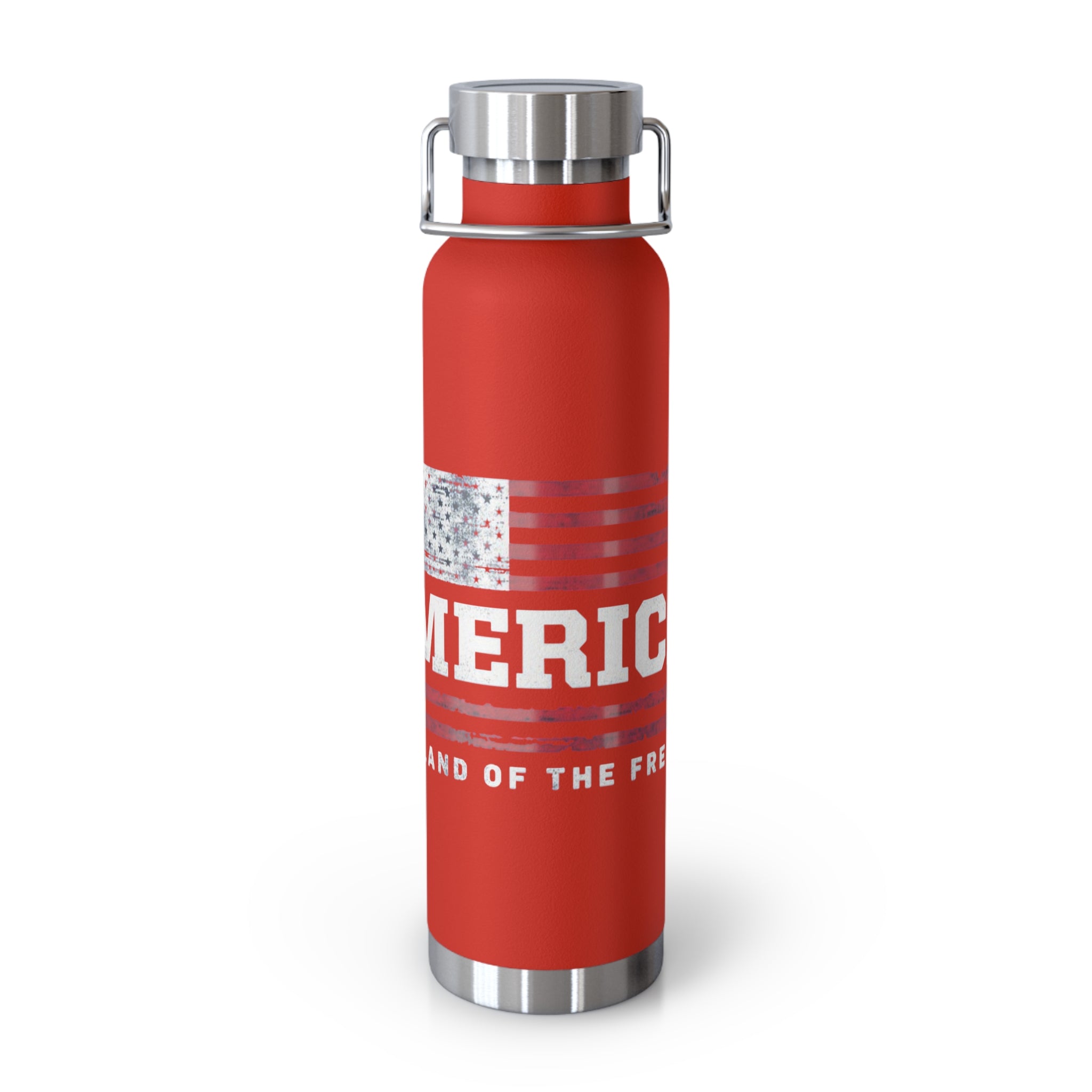 Merica Flag Patriotic Copper Insulated Water Bottle