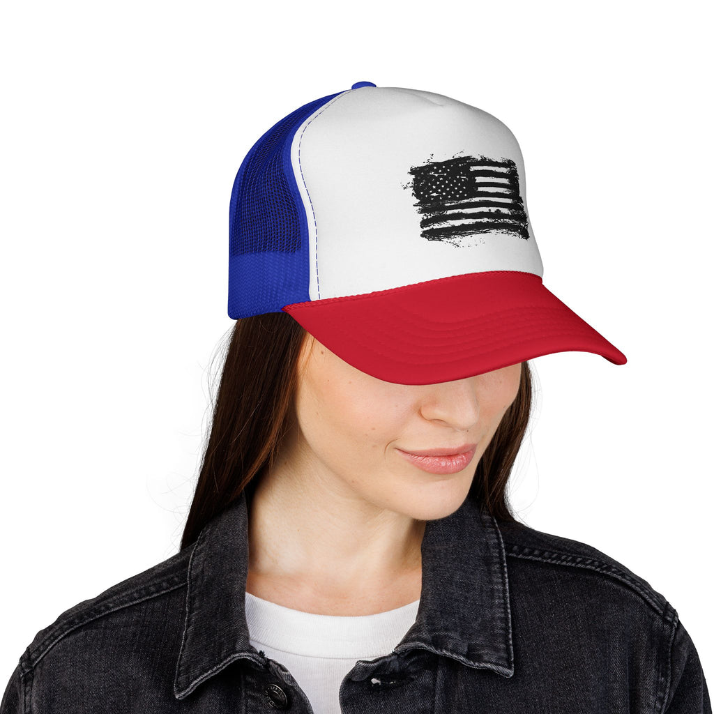 Patriotic Trucker Cap with American Flag Design, USA Hat, Summer Fashion, Outdoors Gear, Gift for Veterans, BBQ, 4th of July