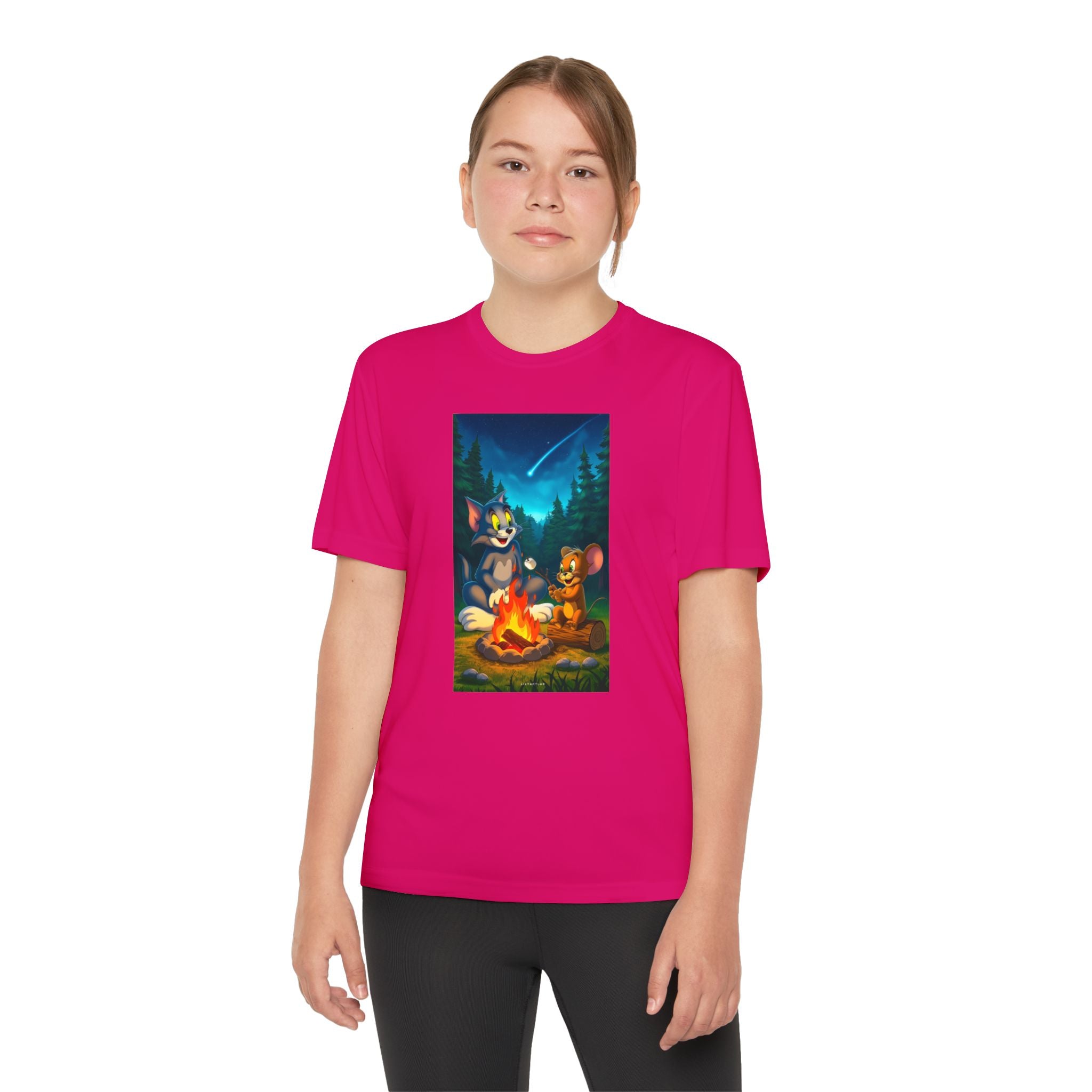 Youth Competitor Tee with Tom And Jerry design, Cartoon Graphic Kid's T-Shirt, Kids Tee, Children's Clothing, Funny Tee for Boys and Girls