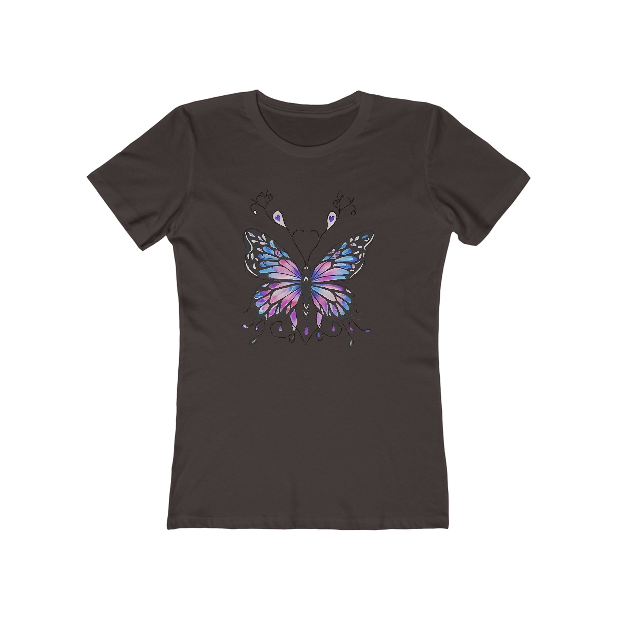 Butterffy Chic Women's Boyfriend Tee, Casual Outfits, Gift for Her, Weekend Wear, Trendy Style, Everyday Comfort