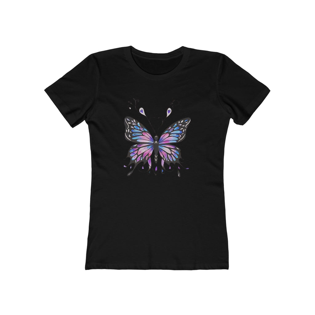 Butterffy Chic Women's Boyfriend Tee, Casual Outfits, Gift for Her, Weekend Wear, Trendy Style, Everyday Comfort