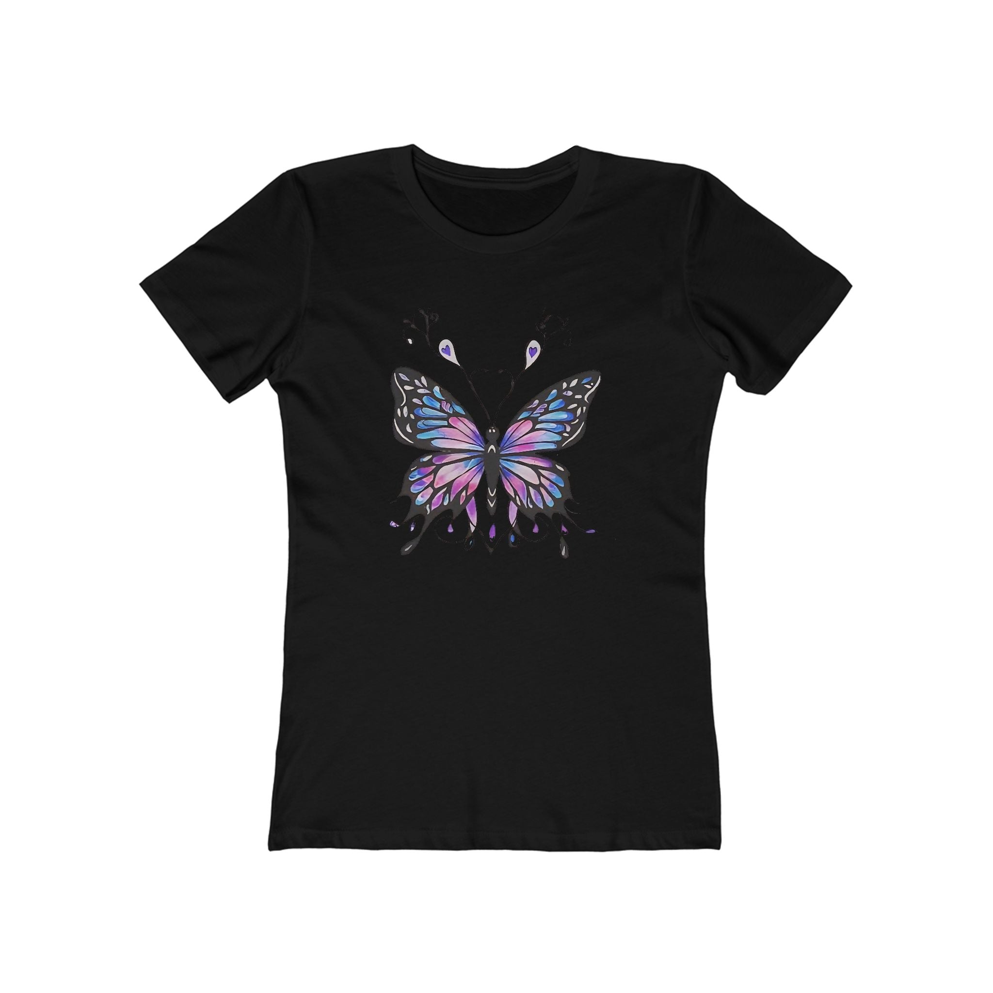 Butterffy Chic Women's Boyfriend Tee, Casual Outfits, Gift for Her, Weekend Wear, Trendy Style, Everyday Comfort
