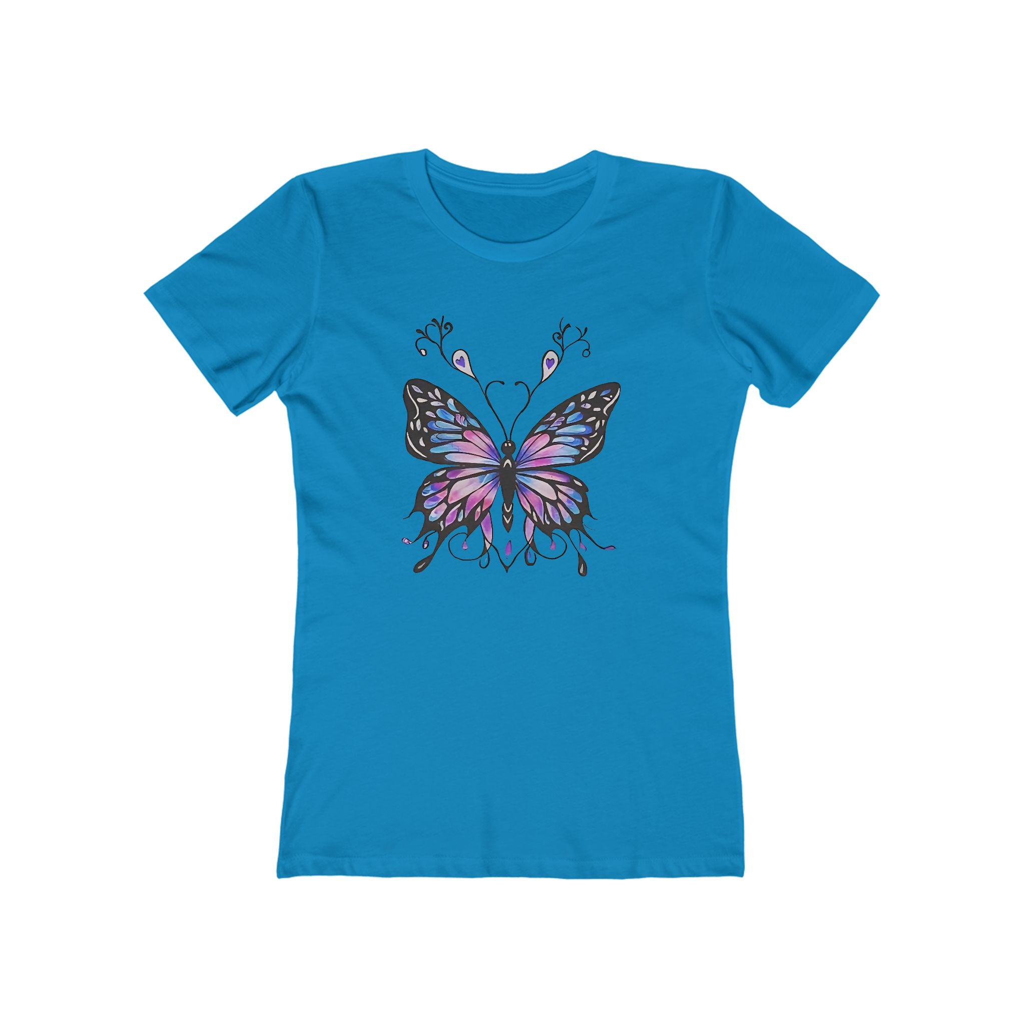 Butterffy Chic Women's Boyfriend Tee, Casual Outfits, Gift for Her, Weekend Wear, Trendy Style, Everyday Comfort