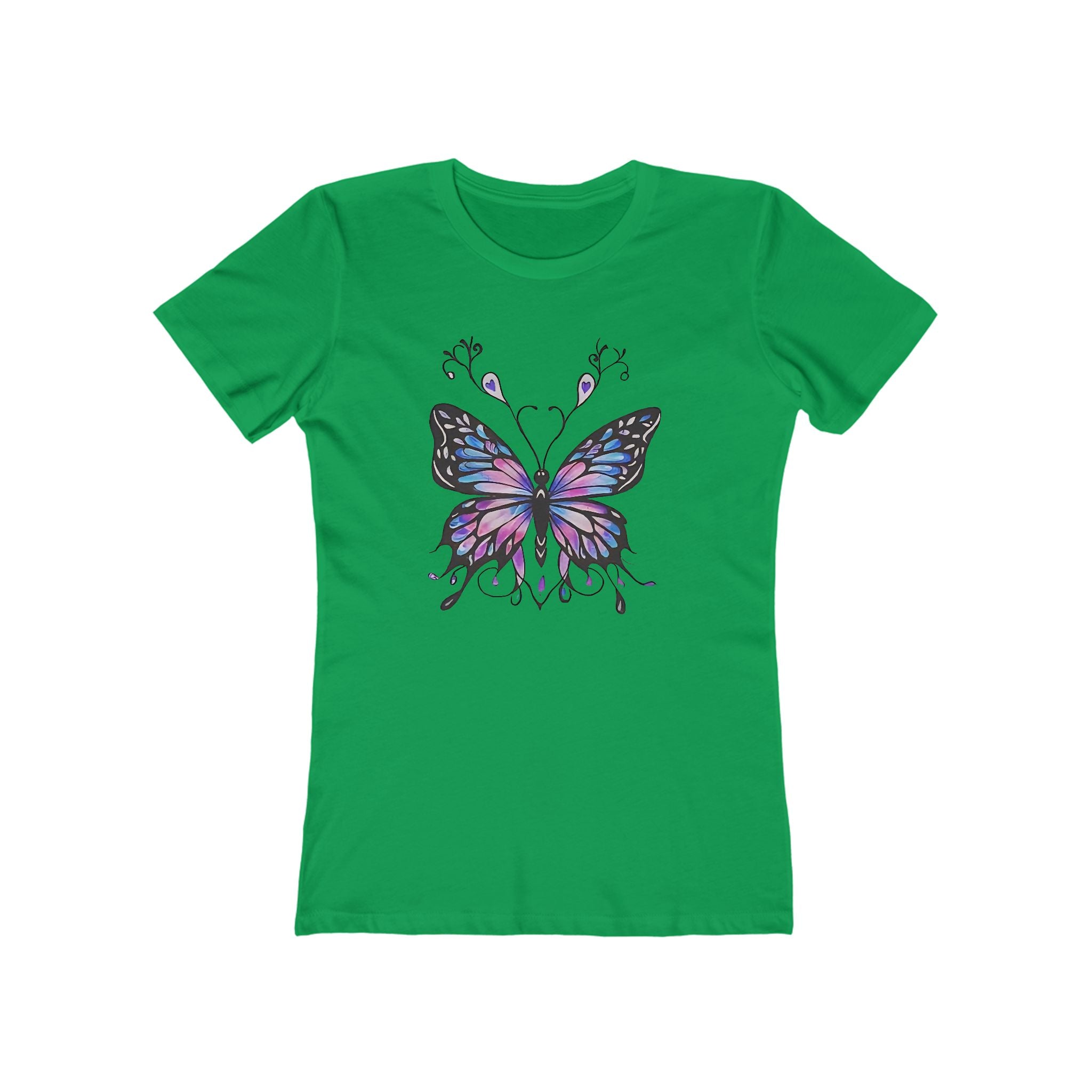 Butterffy Chic Women's Boyfriend Tee, Casual Outfits, Gift for Her, Weekend Wear, Trendy Style, Everyday Comfort