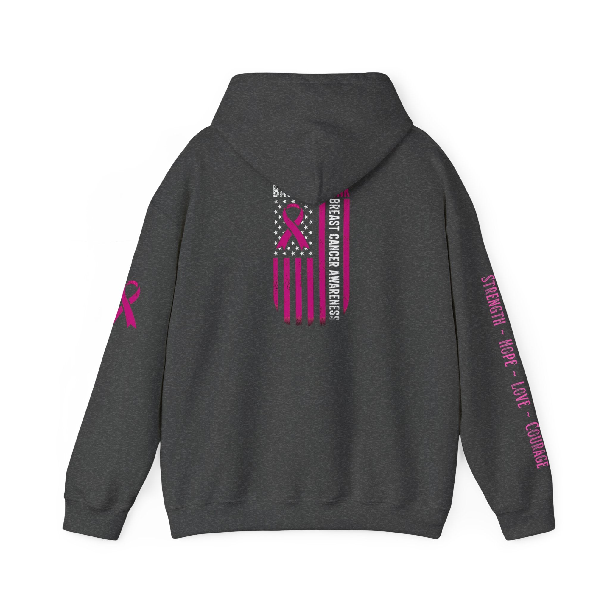 Breast Cancer Awareness Month Patriotic Hoodie ~ Rebel Spirit Unisex Hoodie