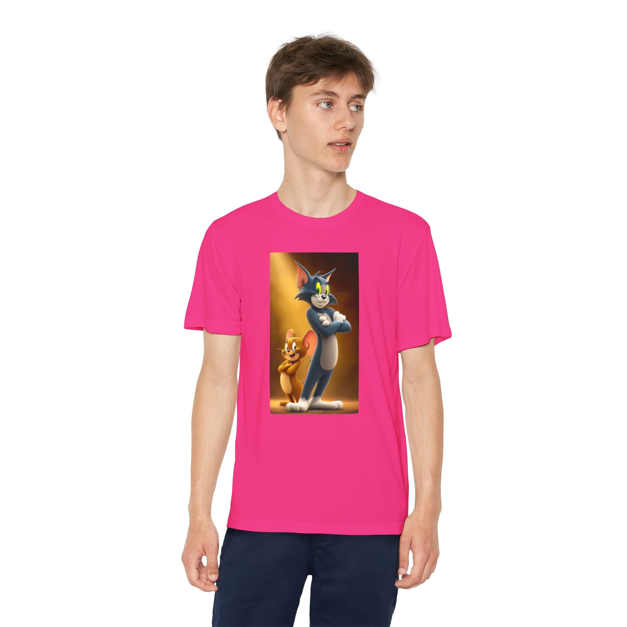 Youth Competitor Tee with Tom And Jerry design, Cartoon Graphic Kid's T-Shirt, Kids Tee, Children's Clothing, Funny Tee for Boys and Girls