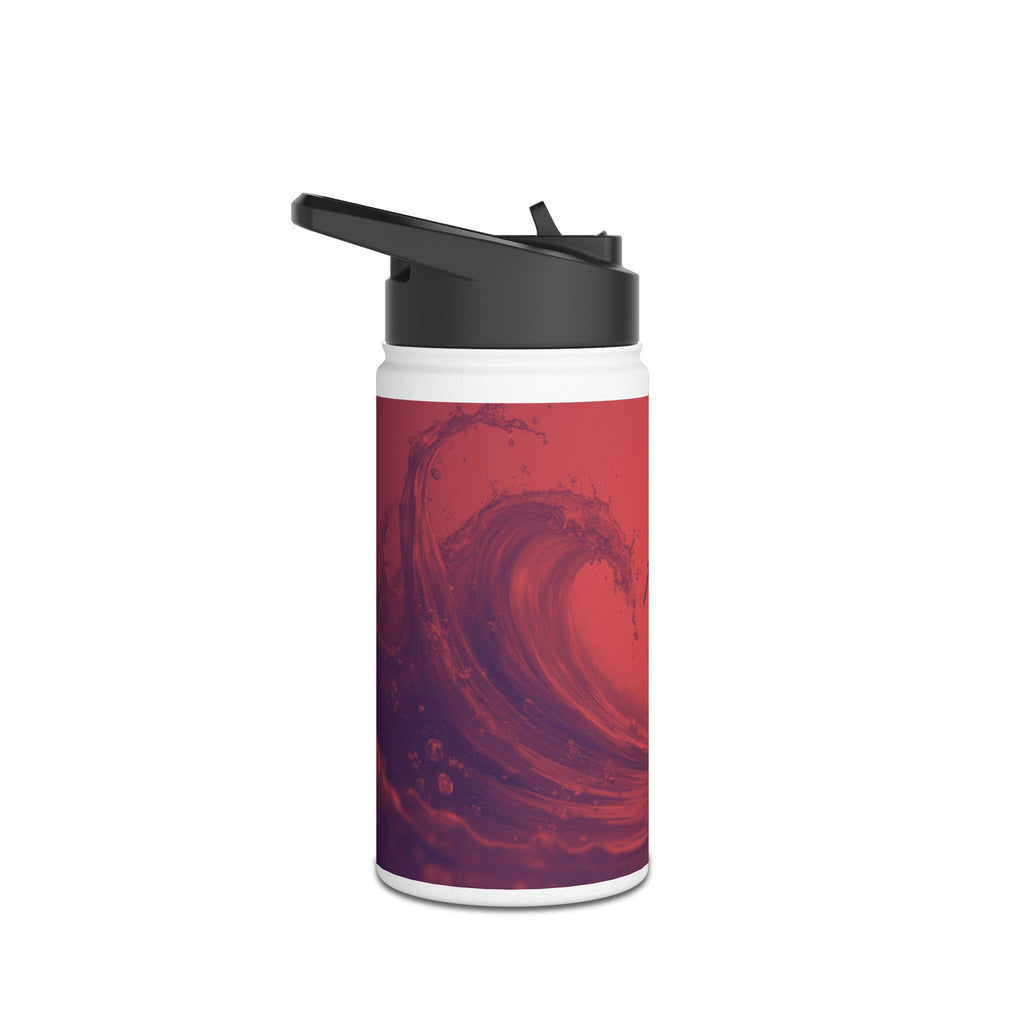 Aqua Wave Stainless Steel Water Bottle, Hydration Gift, Outdoor Adventure, Beach Vibes, Eco-Friendly, Travel Companion