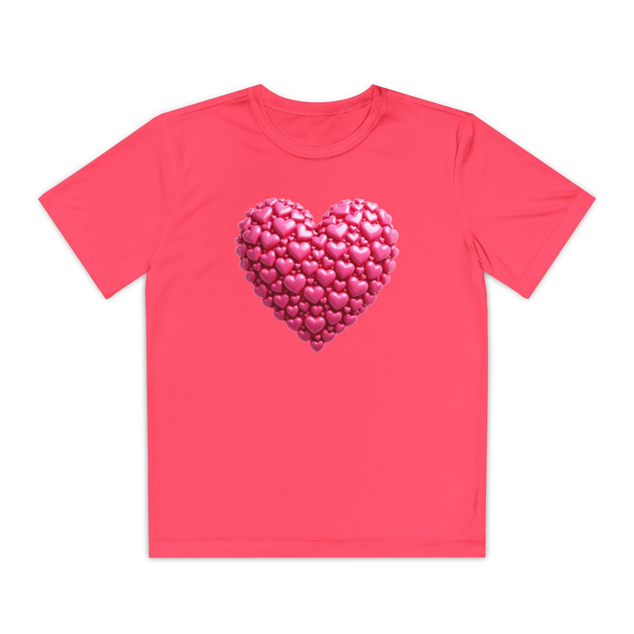 Heart Youth T-Shirt Sports Graphic Tee, Cool Athletic Shirt for Kids, Perfect for Sports Events, Team Spirit