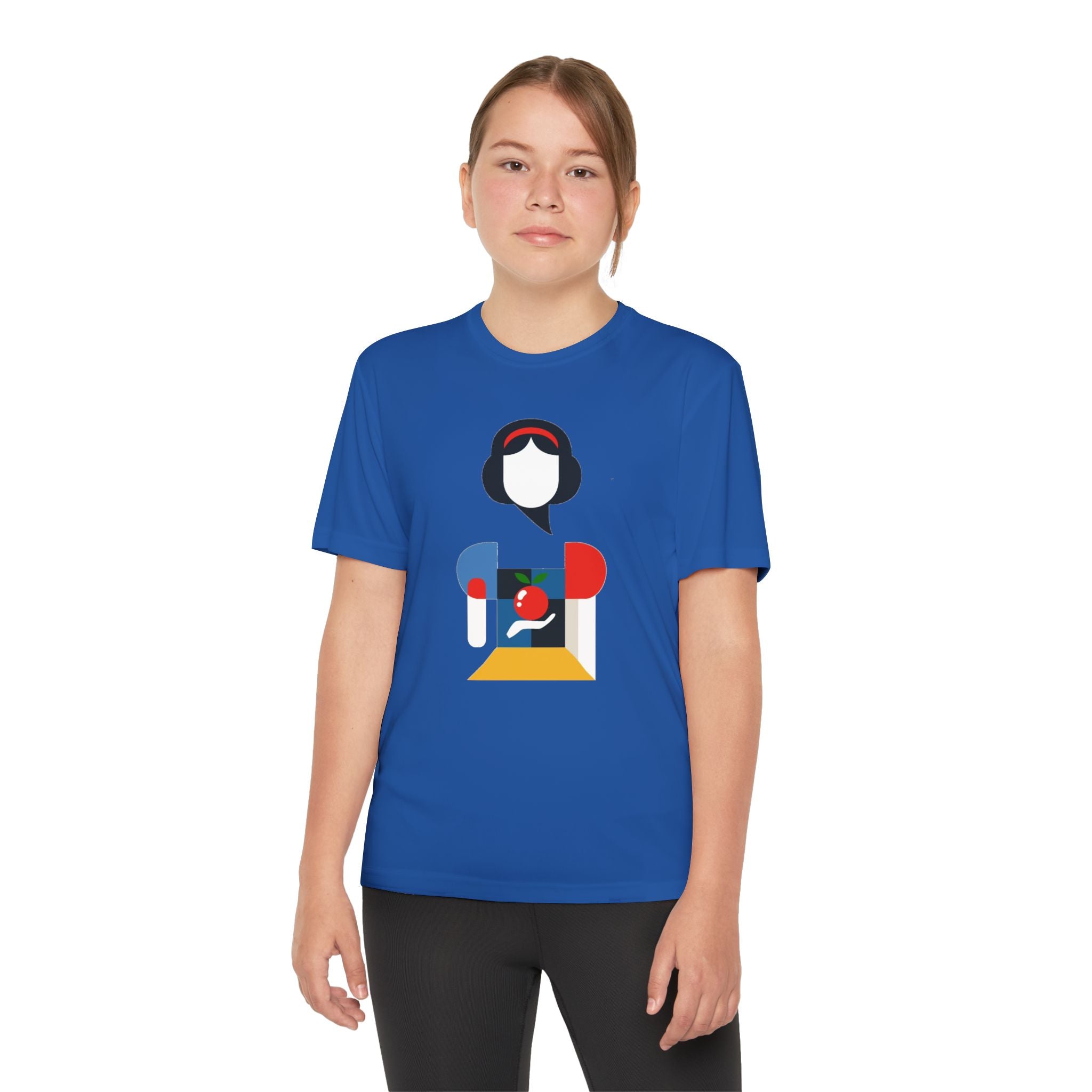 Snow White Youth T-Shirt Sports Graphic Tee, Cool Athletic Shirt for Kids, Perfect for Sports Events, Team Spirit