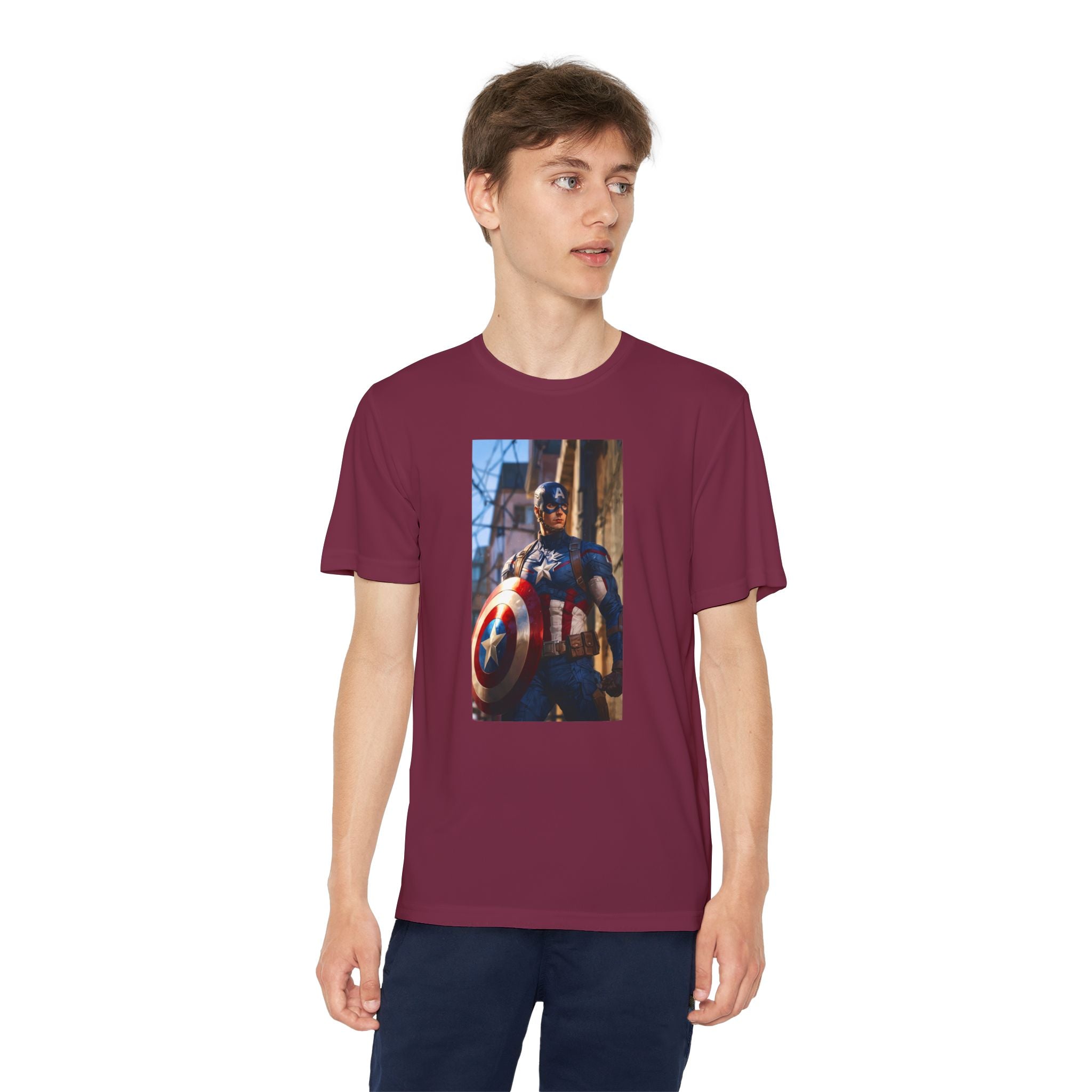 Captain America Superhero Marvel Patriotic, Kids Graphic T-Shirt, Boys Hero Top, Girls Comic Book Clothing, Birthday